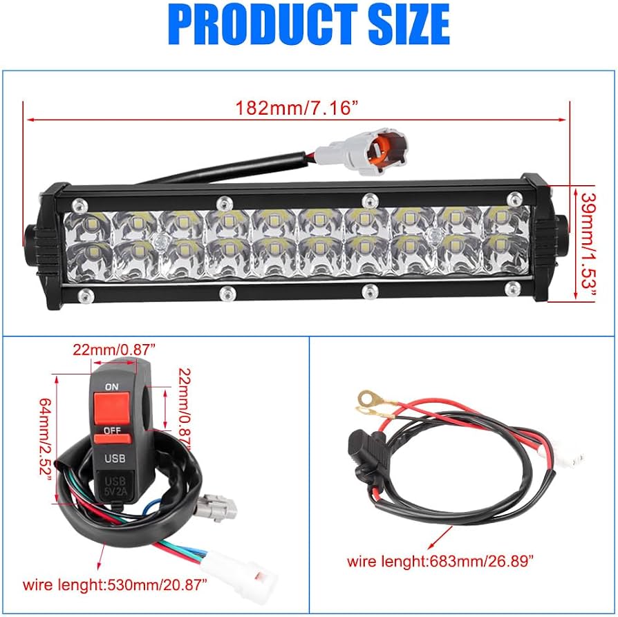 Amazon.com: Headlight LED Light Bar Kit USB Switch for CRF110