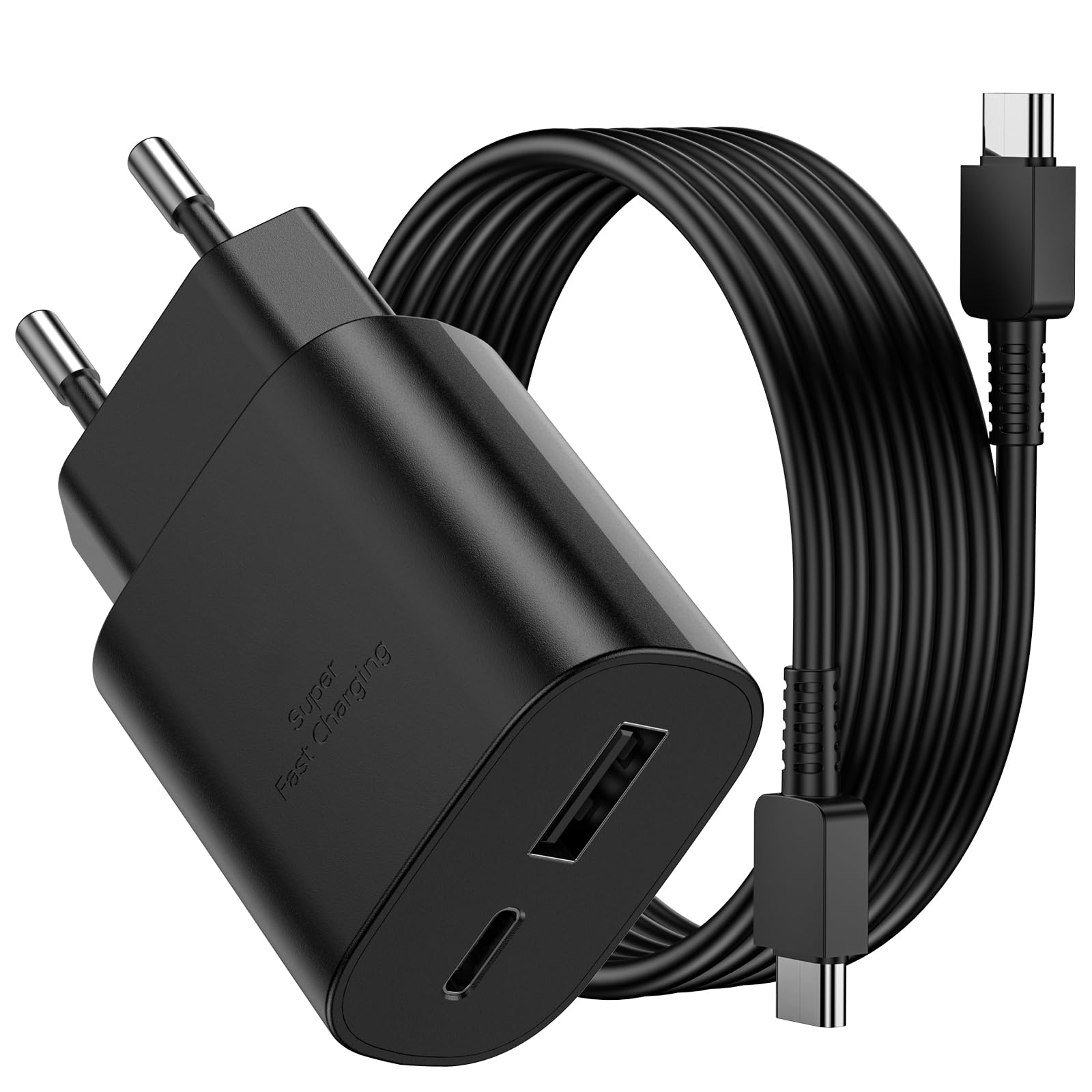 Caricatore C,Caricabatterie Sumsamg 25W,Rapido Presa Caricatore Carica Cellulare,Alimentatore C Caricabatterie per Samsumg Galaxy S22/S22 Ultra/S21 Ultra 5G Adattatore con Tipo C Cavo