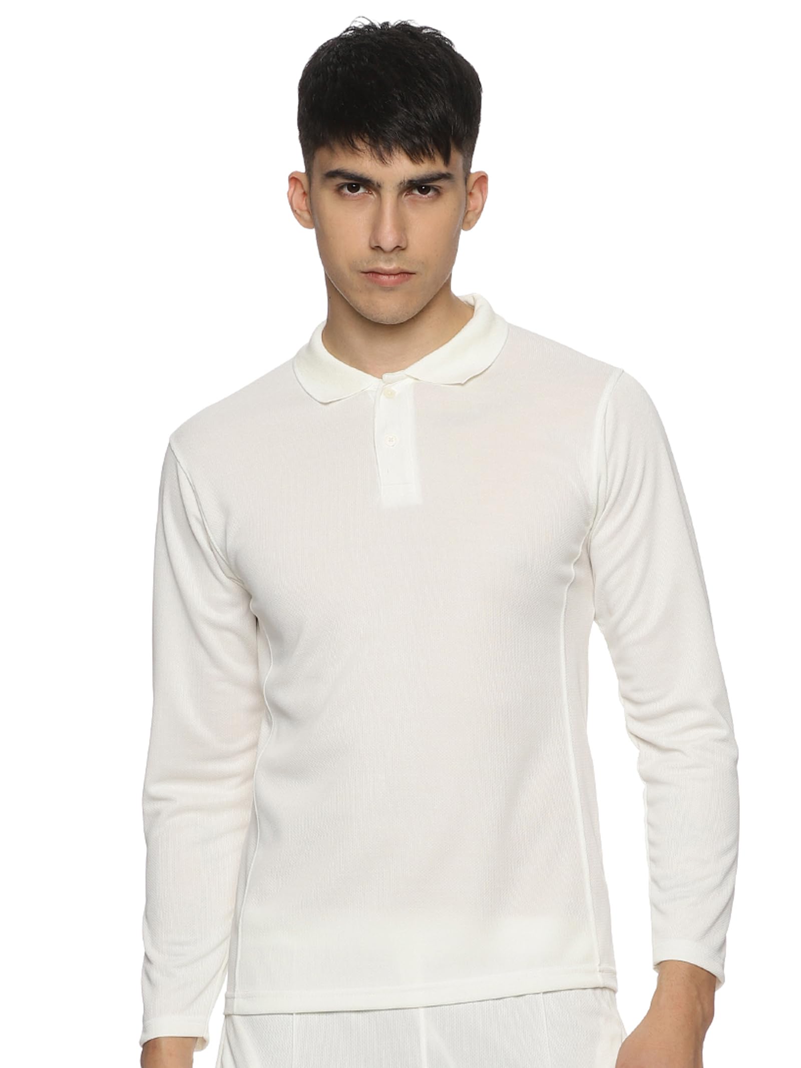 prokick elite full sleeves cricket t-shirt off white, medium