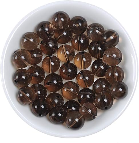 Miniatura 4 de Cuentas de piedra natural de 0.079 pulgadas (0.079 in), piedras preciosas de cuarzo ahumado, cuentas sueltas y redondas de cristal energético,