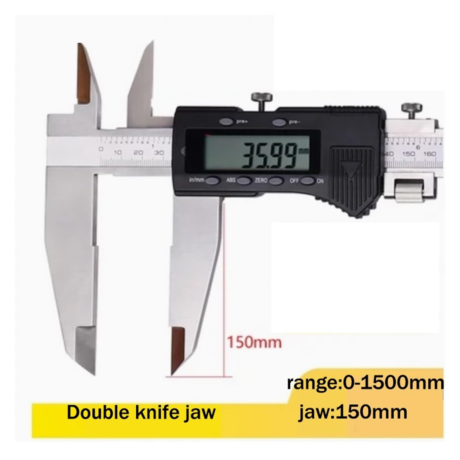 Micrómetro Digital, Calibrador Digital de 1000mm y 40 pulgadas, 0-1000mm, 800mm, 600mm, mandíbula doble cuchillo, calibrador Vernier alta resistencia, micrómetro calibre grueso(0-1000mm)