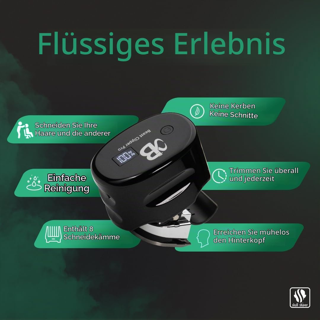 Beast Clipper Pro – Elektrischer Haarschneider für Herren für Kopf, gegenwärtig für Männer, Bart und Schnurrbart