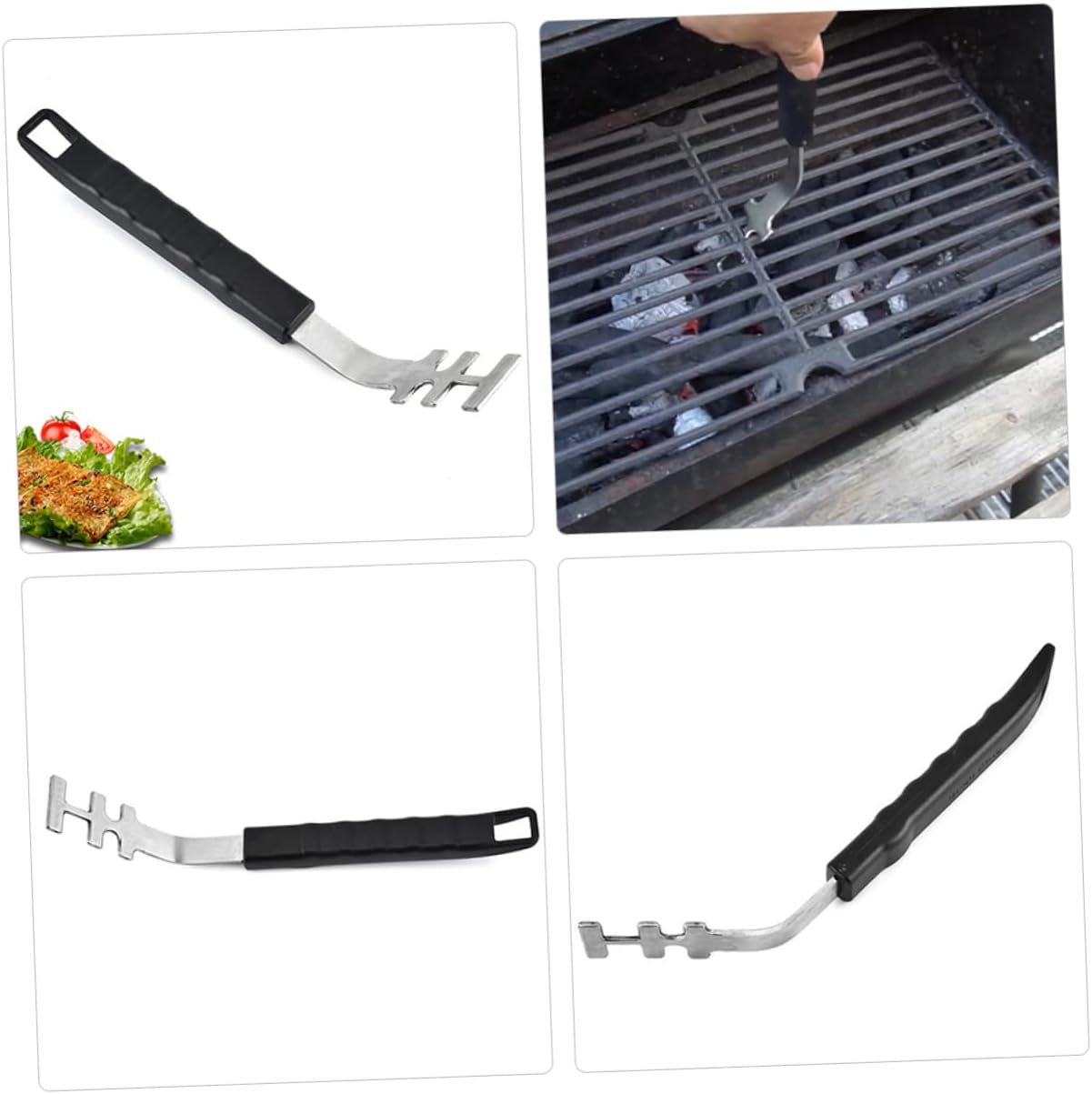 Grill Grate Lifter Gripper Xmas Stainless Steel 2pcs for Hot Rack