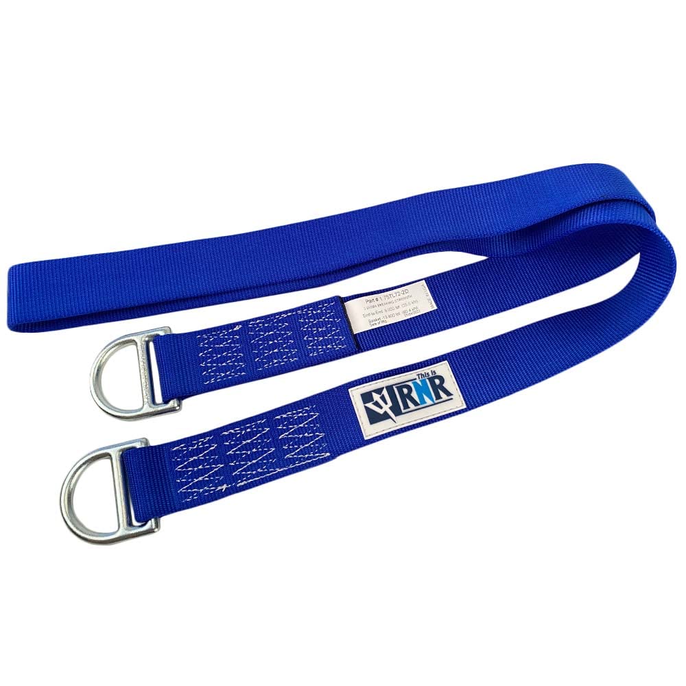 Rock-N-Rescue Professional Nylon Web Anchor Strap - Safety-Rated D-Ring Configuration, Heavy-Duty Fall Protection Equipment, Multiple Lengths 36-180