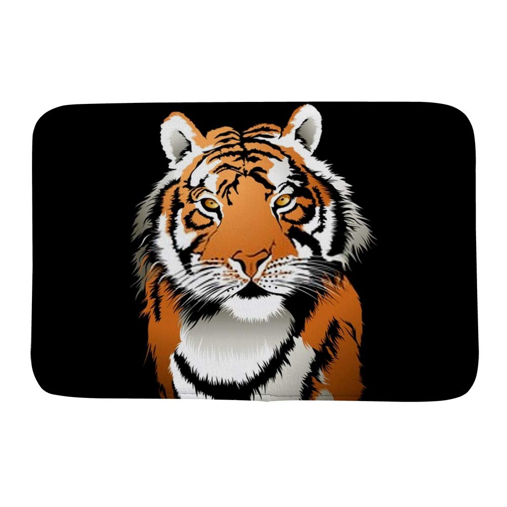 Tapis de bain tigre du Bengal antidérapant grand format en velours corail pour sol de douche