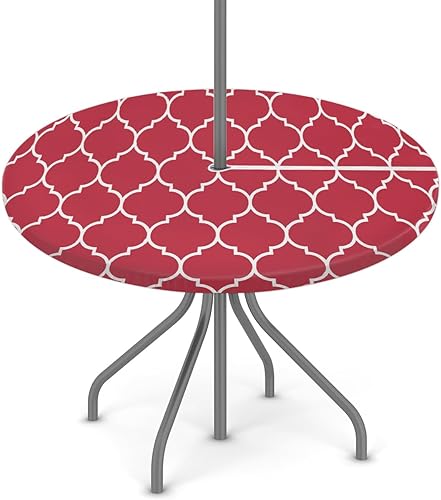 Mantel redondo con agujero para sombrilla y cremallera, patrón marroquí, para exteriores, elástico, ajustable, de 45 a 56 pulgadas, a prueba de disponible en Yaxa Mexico