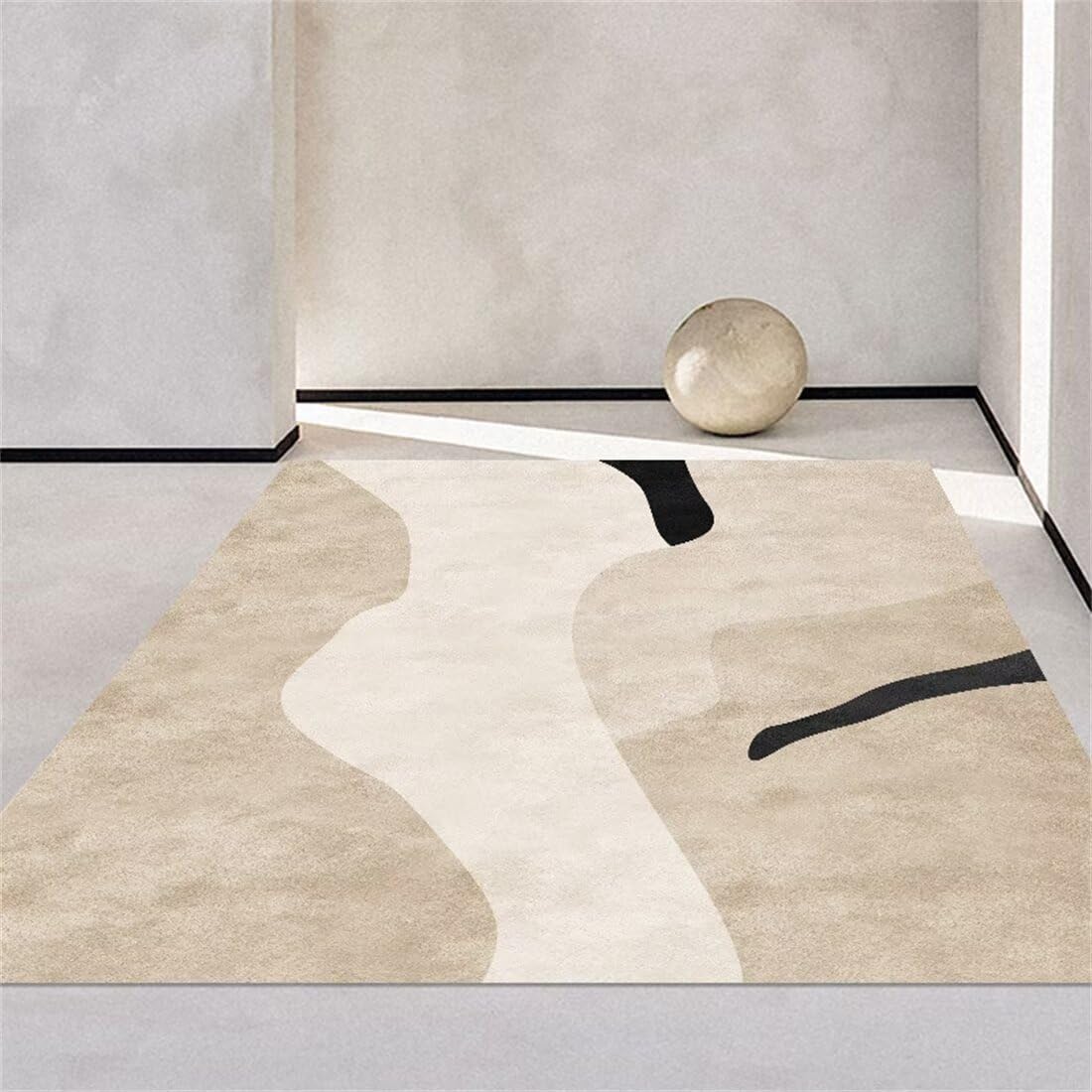 Tapis de salon moderne 120x180 cm gris avec motif arc antiallergique