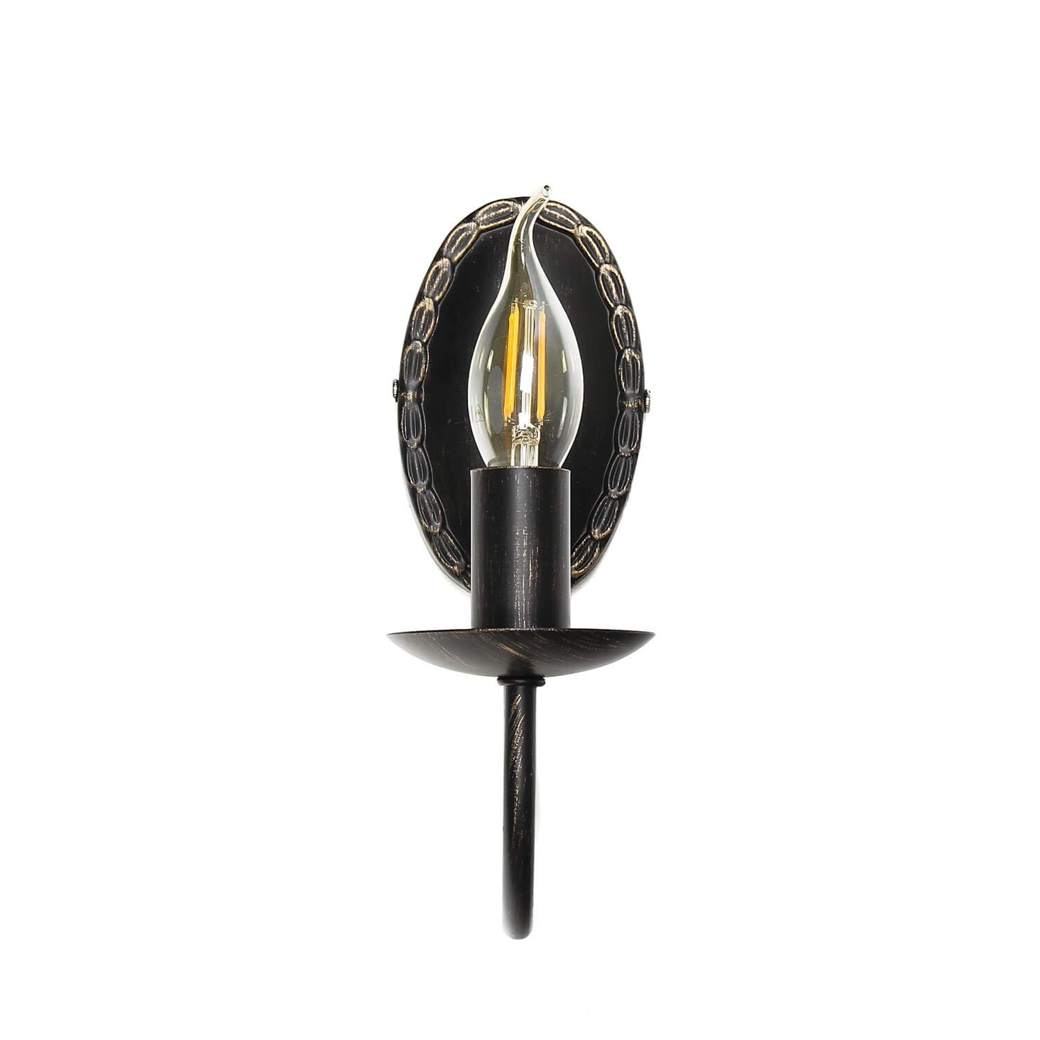 Applique per interni Wioletta Lampada da parete marrone con design a candelabro in metallo stile antico E14 salotto corridoio