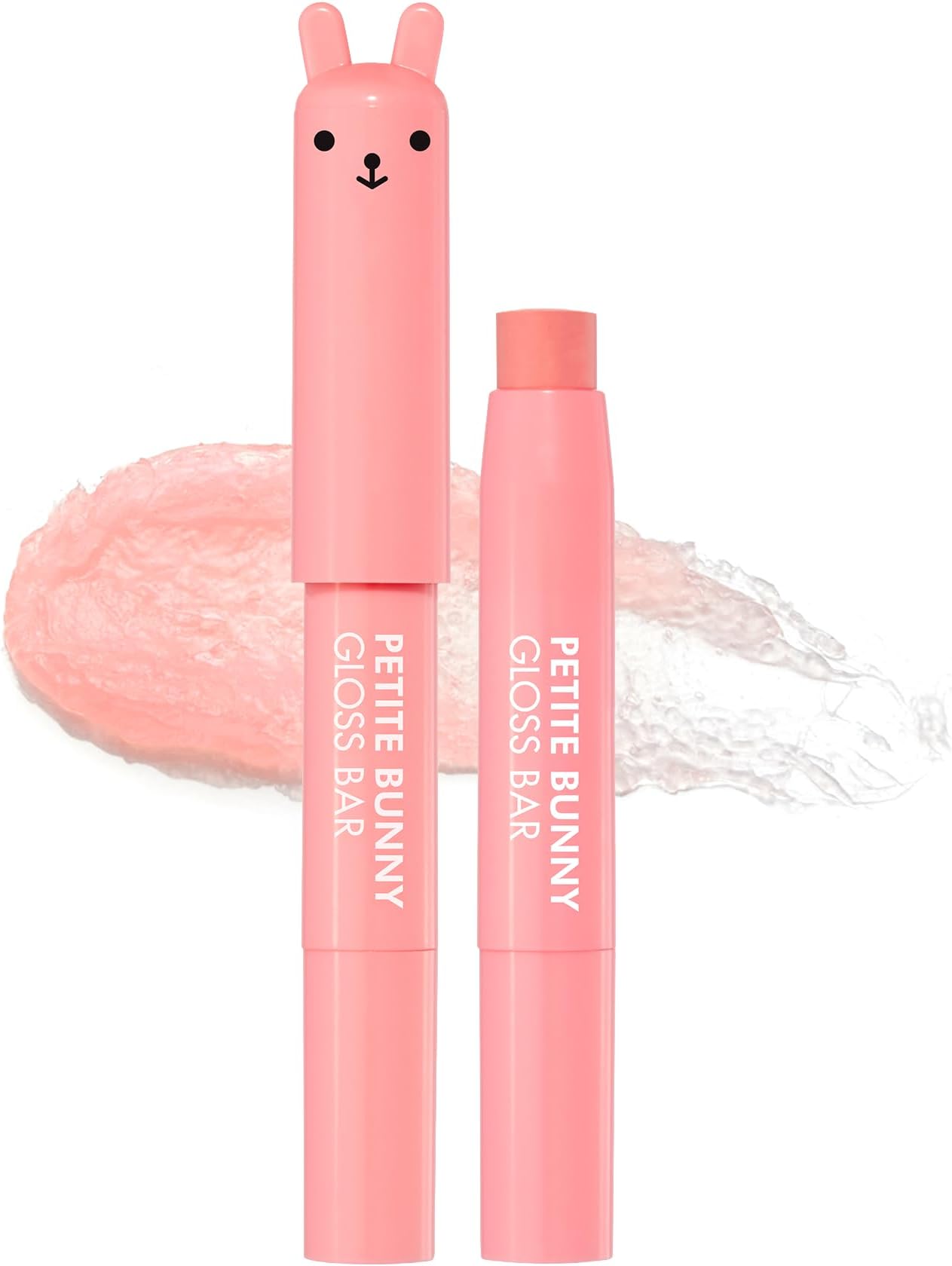 TONYMOLY Petit Bunny Lip Gloss for Women, Long Lasting Lip Crayon, Korean Gloss for Lips, Vitamin E Enriched, Soften & Moisturize Lips, Juicy Peach