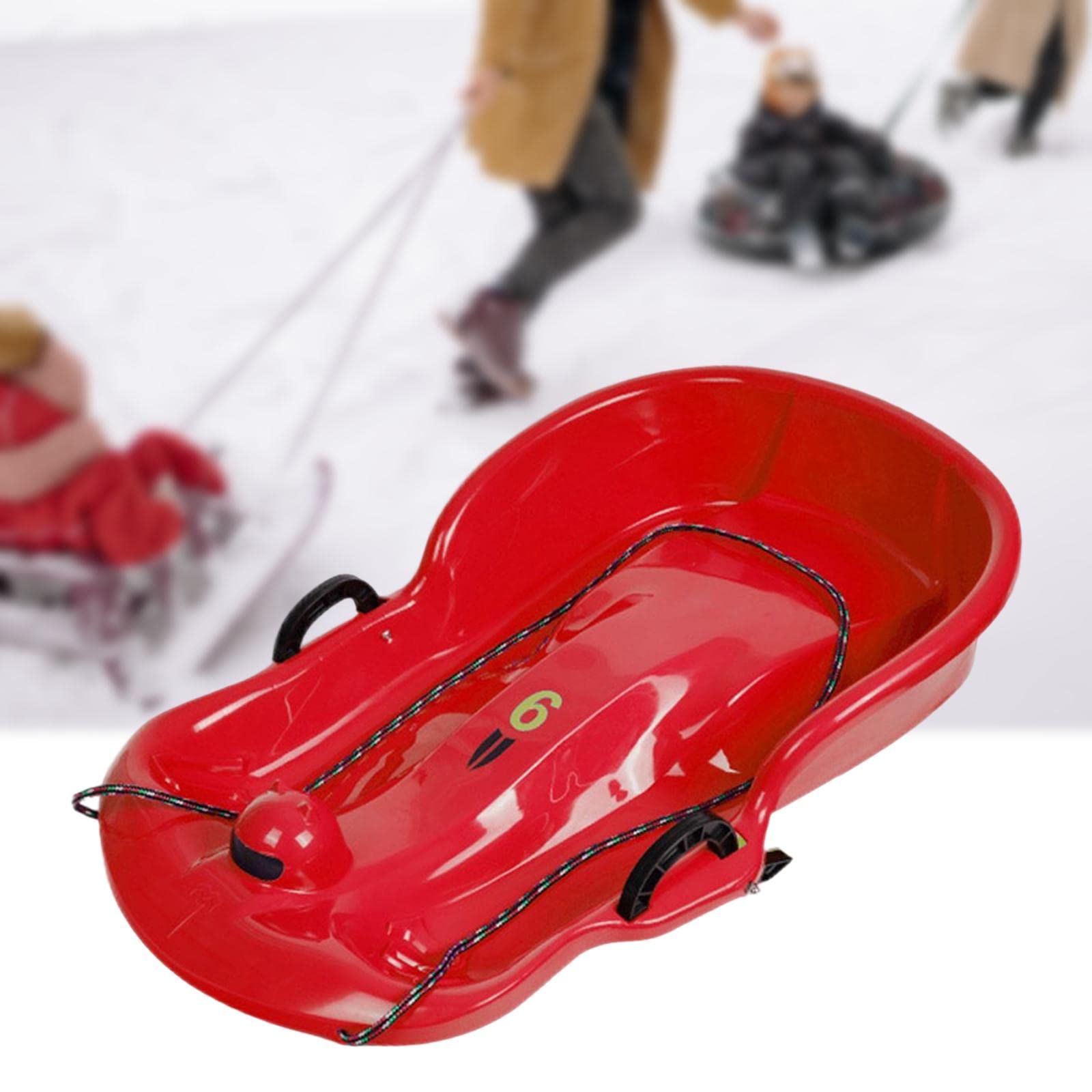 Luge Double Humain Luge de Neige Poignée Cordon Freins Siège Double PETG Adapté Aux Enfants Balades Jardin Loisirs Hiver Fêtes