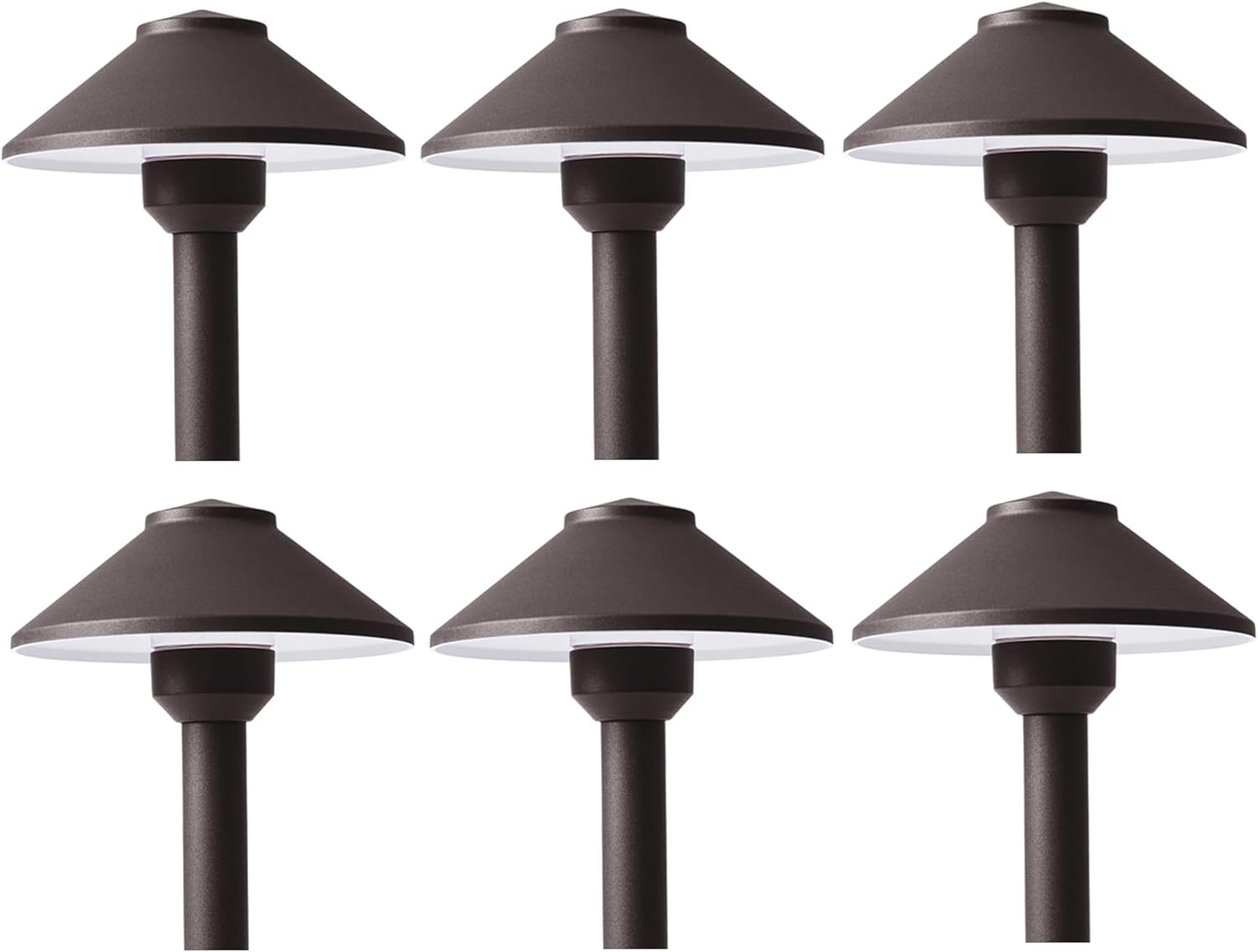 PT-PTH1-BZ-LED Path Light Fixture 15" Riser Aluminum Housing Bronze Finish Includes 2.5W 2700K T3 LED 180 Lumens Outdoor Landscape Lighting Pack of 6