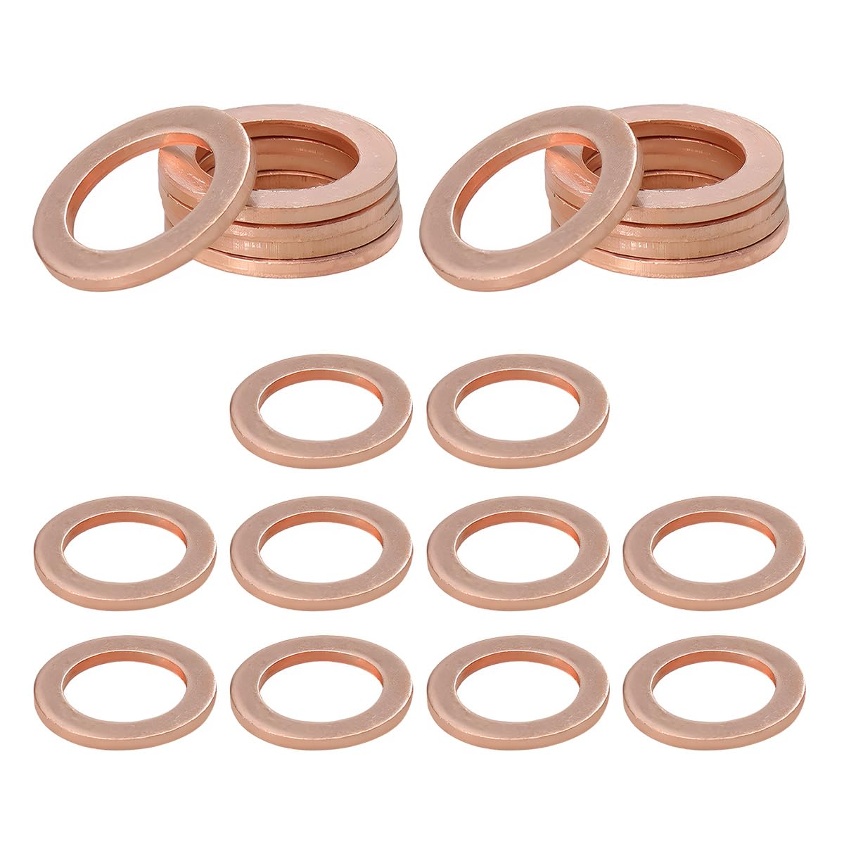 20 PCS Oil Drain Plug Gasket, 14mm Cooper Crush Washer Oil Sealing Gaskets, Automotive Replacement Drain Plug Gaskets Compatible with OEM PN Part 007603-014106, Car Accessories