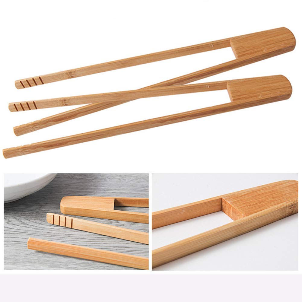 I-MART Bambus-Toastzange - 2 Stück, 30,5 Cm, Aus Natürlichem Bambus, Für Brot, Speck & Mehr