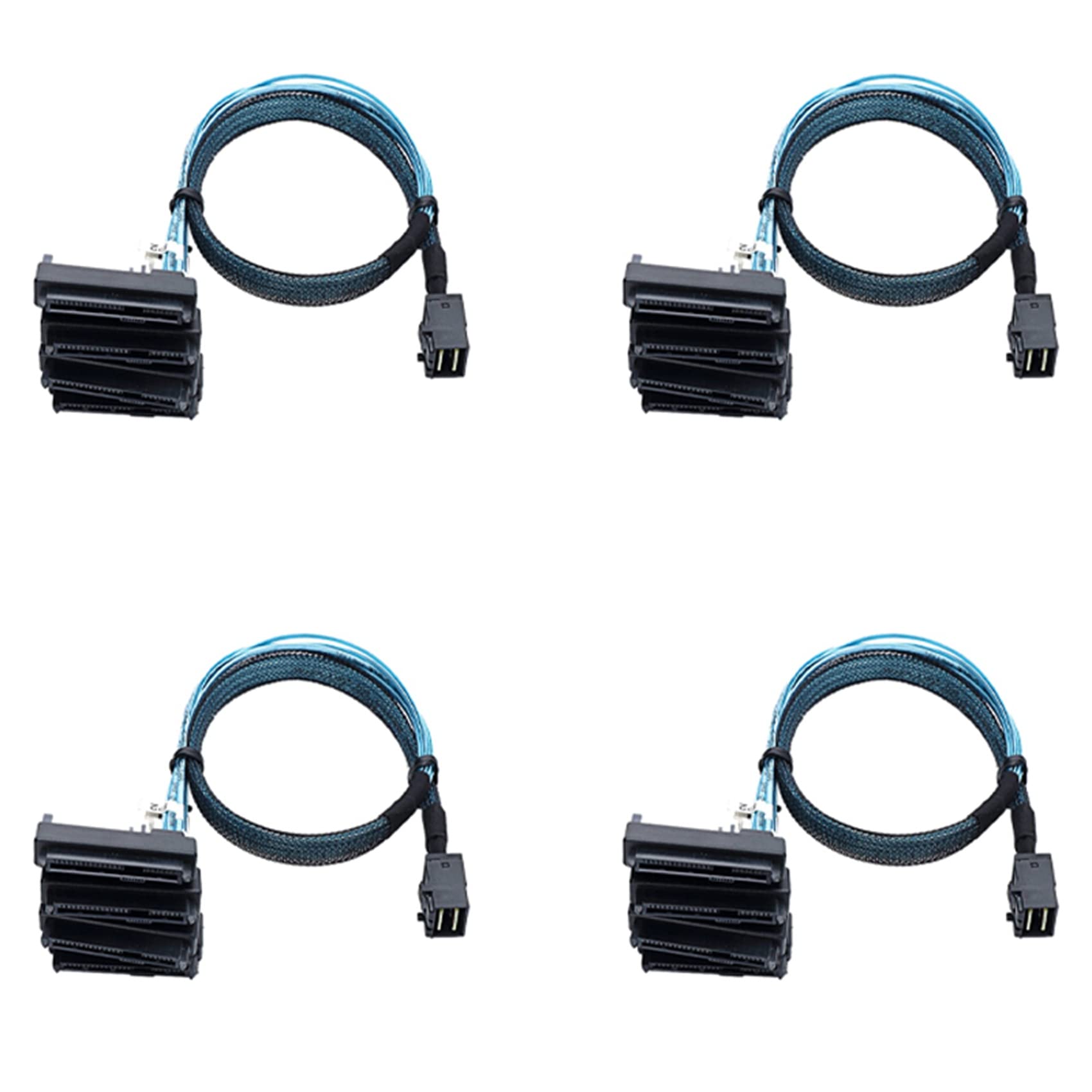 Cablecc Câble Interne Mini SAS SFF-8643 Vers 4x SAS SFF-8482 6Gbit/s 50cm - Serveur Raid