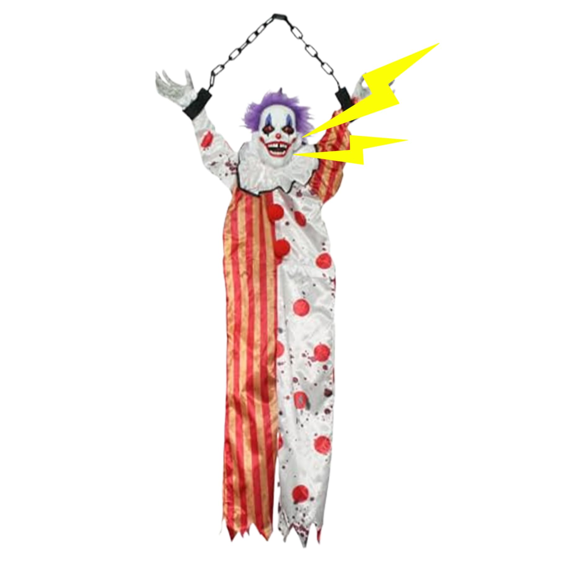 Halloween Clown Animatronique, Accessoire extérieur Effrayant activé par Le Son