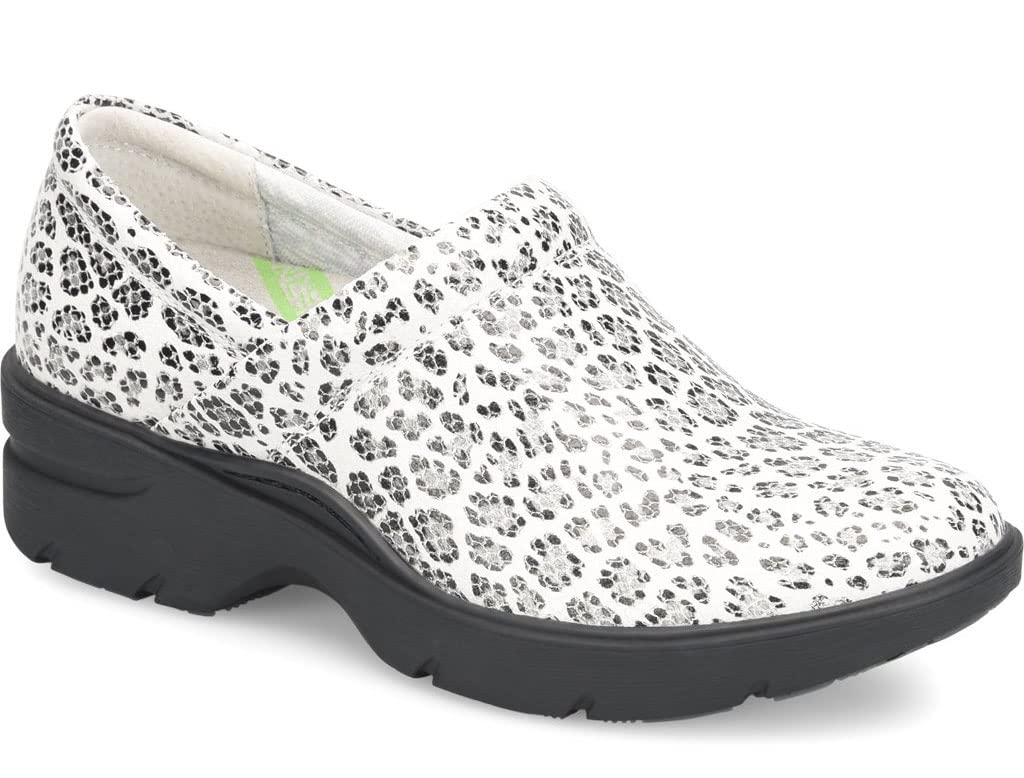 Nurse Mates Align Women's Indya White Leopard 7.5 C/D US