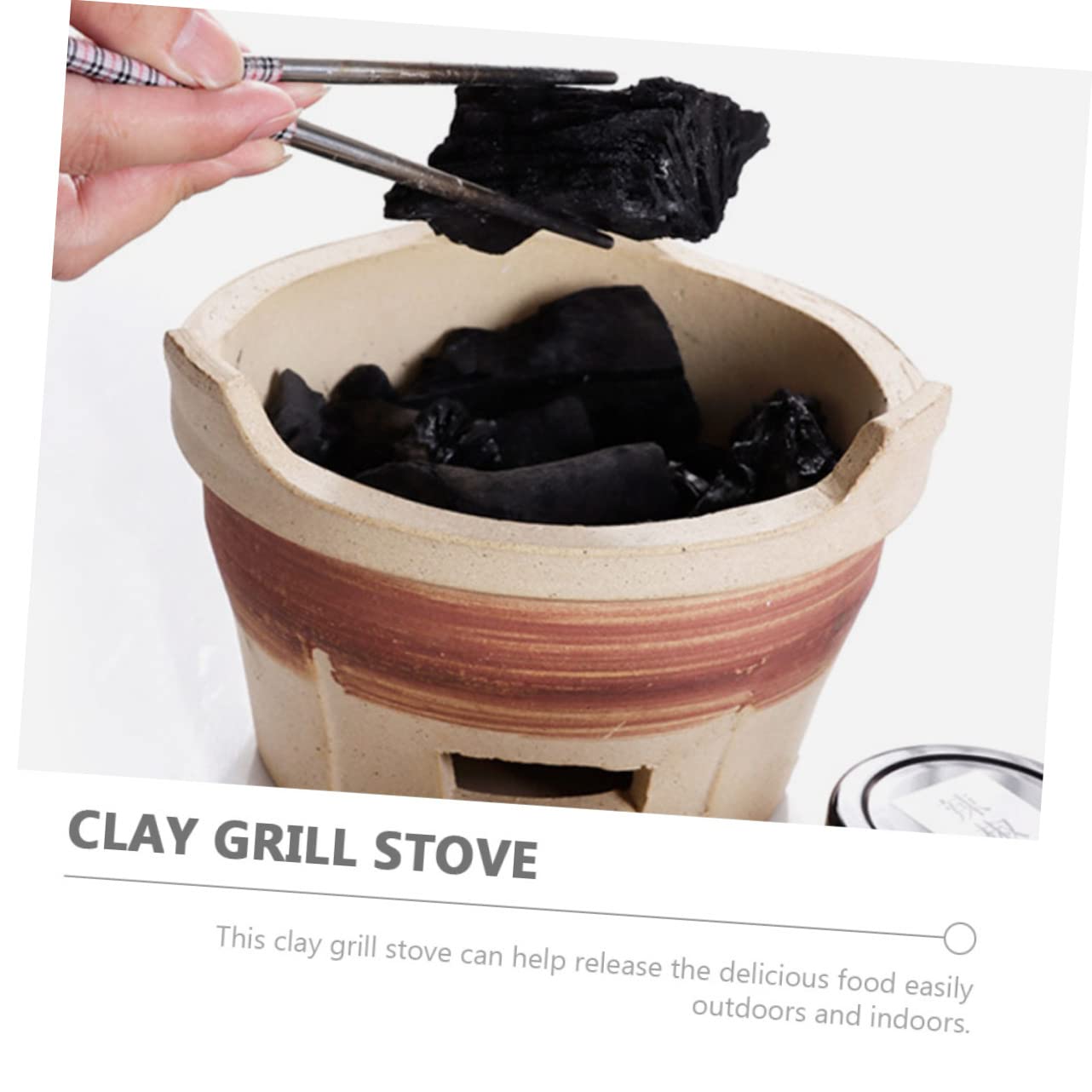 BESPORTBLE 1 Zestaw Grill Węglowy Akcesoria Do Grilla Piec Do Grilla Gliniany Uchwyt Do Grillowania Gliniany Piec Węglowy Przenośny Piec Do Grilla Piec Do Grilla Akcesoria Kempingowe
