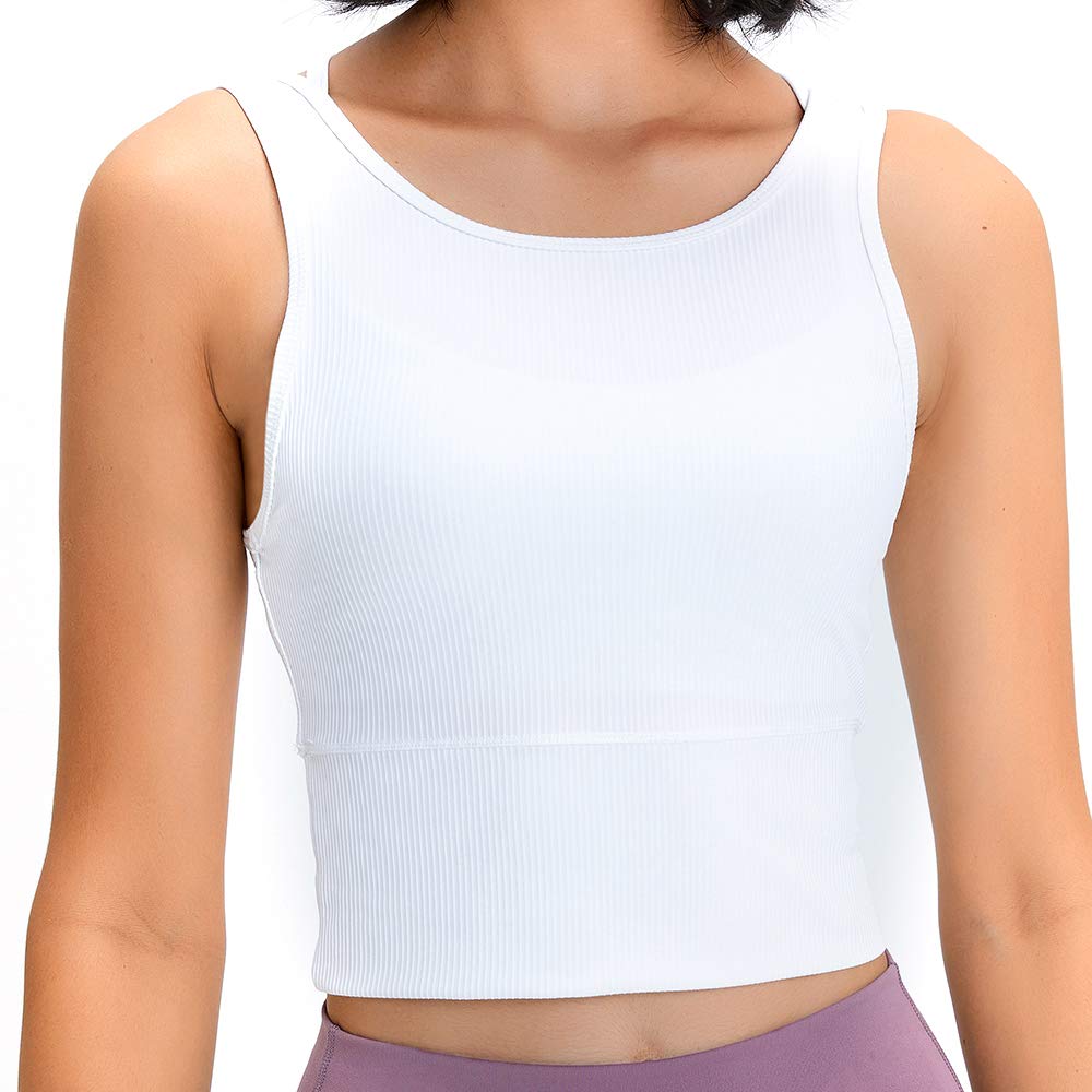 Women's Sports Gym Crop Tank Tops Basic Solid Active Sleeveless Shirts for Yoga Running Fitness Workout 4-10