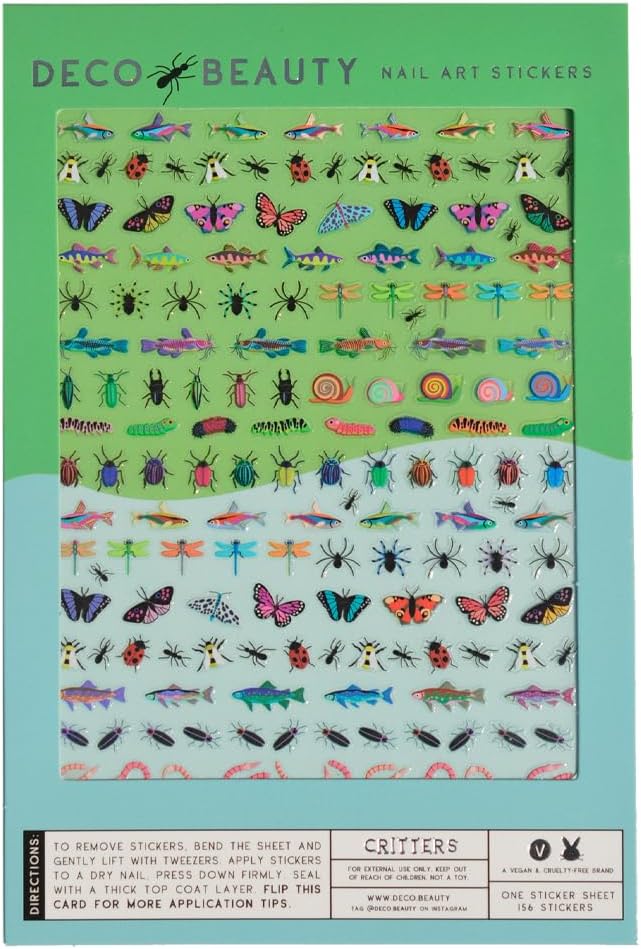 Deco Beauty Critters - Super Thin & Easy-to-Apply Nail Art with the Cutest Designs - Durable & Long-Lasting Nail Art Stickers and Decals for Women, for DIY At-Home Manicures & Salon-Quality Nails