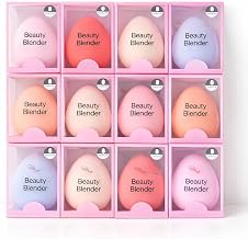 Palette Puff Beauty Blender Makeup Sponge, Multicolour, Egg Shape, Set of 12
