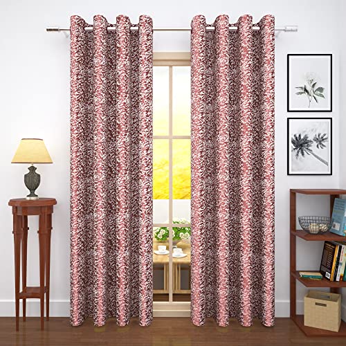 Story@Home Thick Sheer Door Compass Curtain Room Darkening Thermal Insulated 1 Piece Blackout Curtains 7 Feet For Door, Living Room – (Dark Red Color)