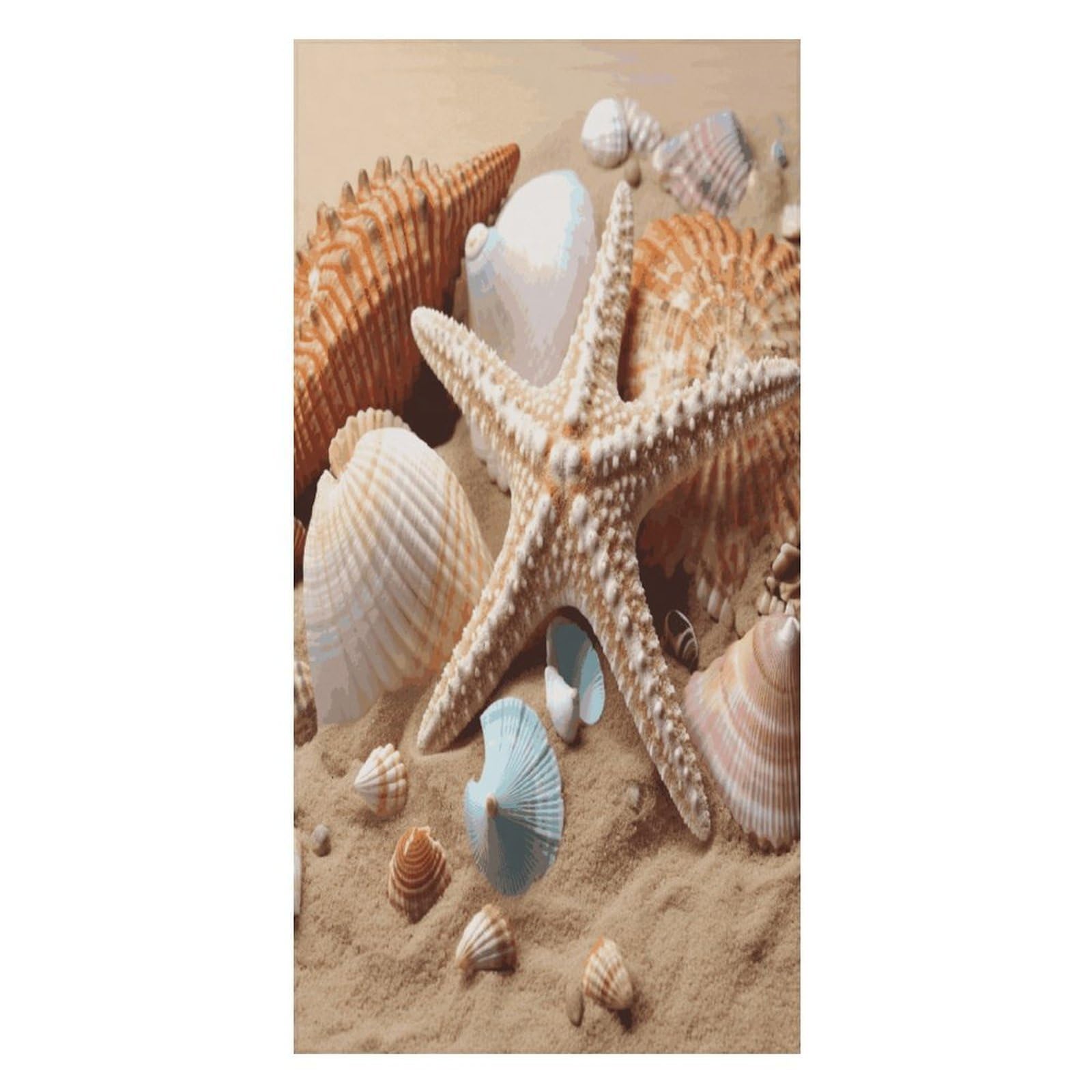Adfgyerh Unisex Style Seashells Starfish Bath Towels Beach Towel Lightweight Quick Dry, Bath Towel For Travel Sports Pool Swimming Bath Camping Yoga Adults160x80cm