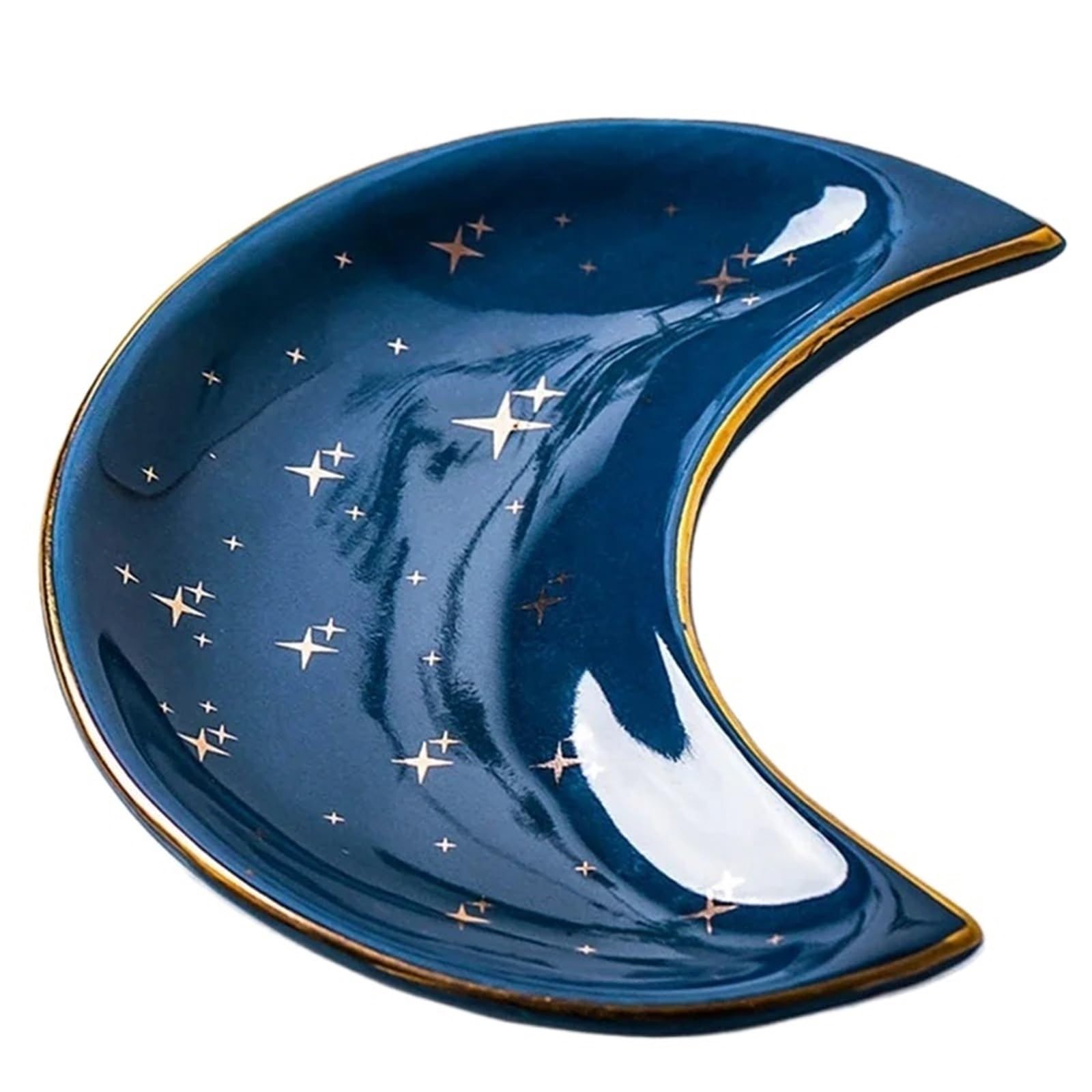 RRYPBOVG Ceramic Jewelry Dish Ceramic Moon-Shaped Tray Earrings, Necklaces, Rings Storage & Display Bowl, Decorative Jewellery