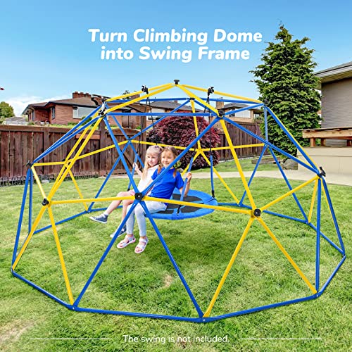 Jugader Upgraded 10FT Climbing Dome with Canopy and Swing, Dome Climber for Kids 3 - 10, Weight Capability 800LBS, 3-Year Warranty, Rust and UV Resistant Steel - Thumbnail 5