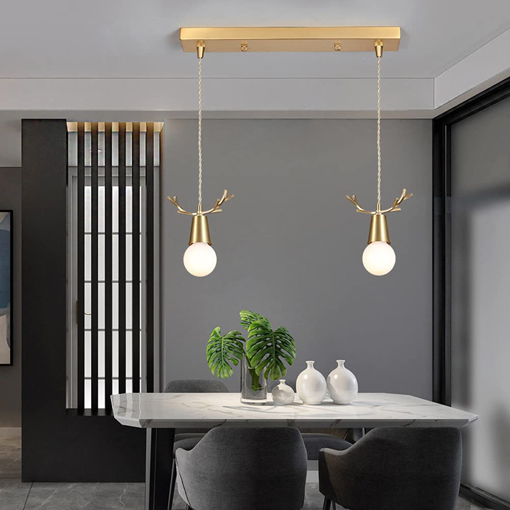 Luces de bar en bronce con dos cabezas para iluminar restaurantes