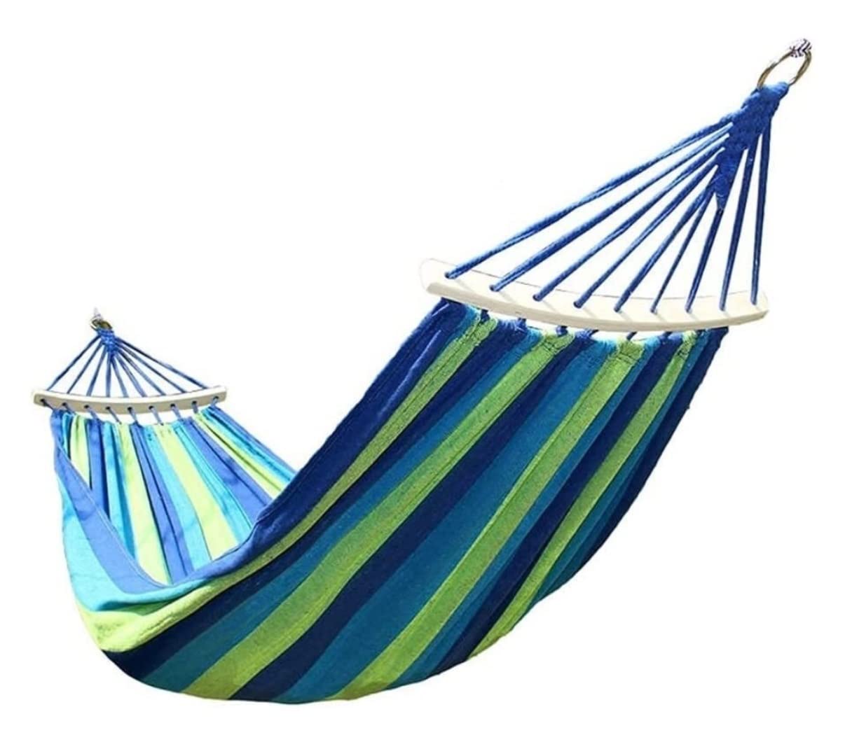 Hamak Ultralekki, Hammock Hamak Kempingowy Płótno Huśtawka Hamaki Zewnętrzne Przenośne Do Podróży Beach Garden Courtyard na Kemping, na Zewnątrz(Blue)