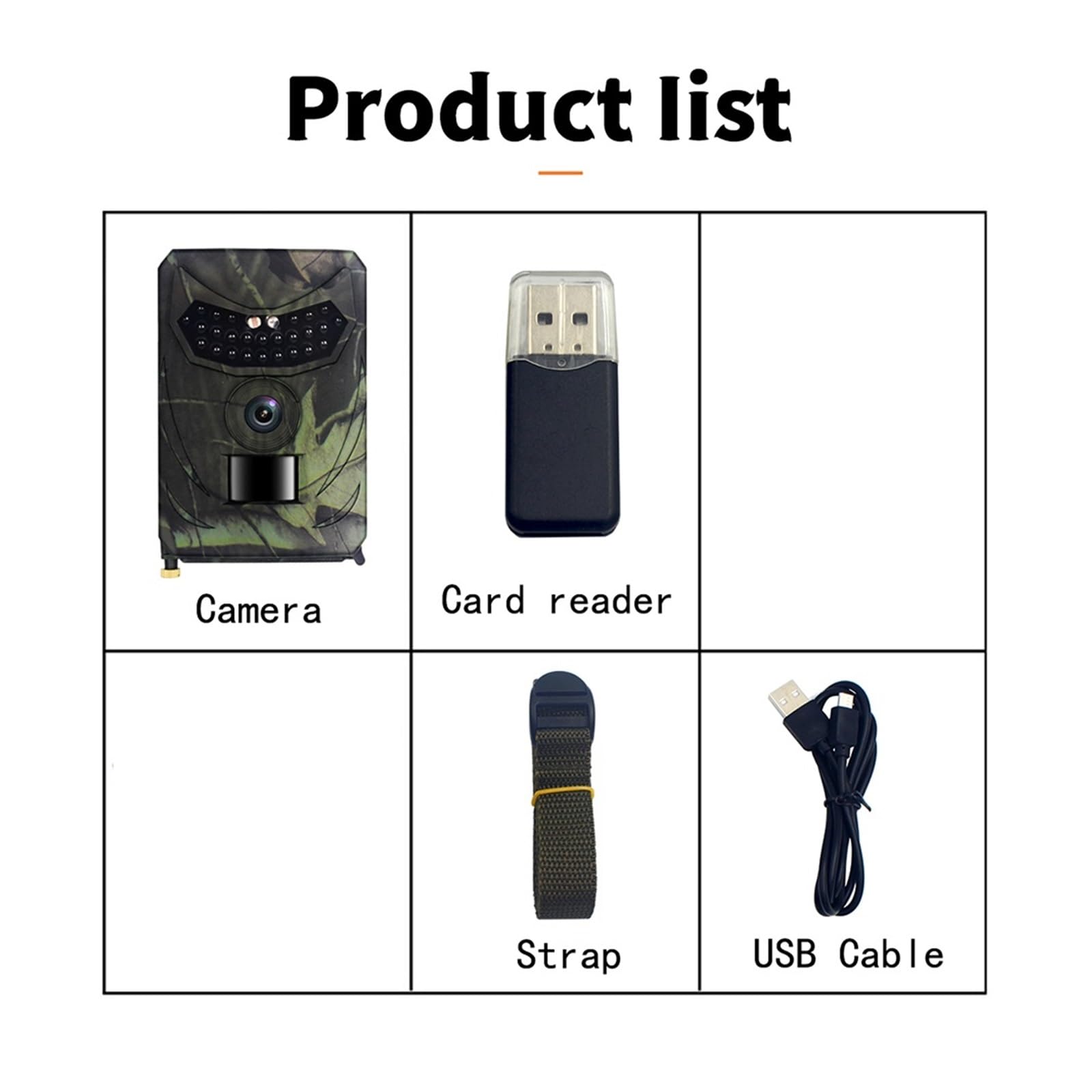 Kamera tropiąca, Kamera myśliwska zewnętrzna, detektor dzikich zwierząt, kamera szlakowa HD, wodoodporny monitoring, czujnik podczerwieni, noktowizor(T2 No Sd Card)