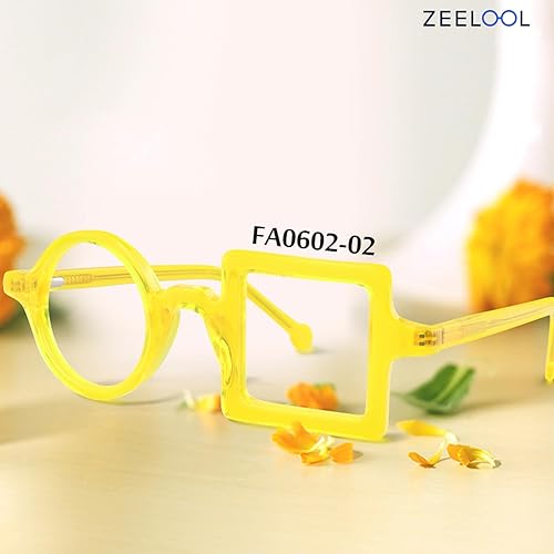 Miniatura 4 de Zeelool Gafas de bloqueo de luz azul para mujeres y hombres acetato vintage asimétricas Paola FA0602