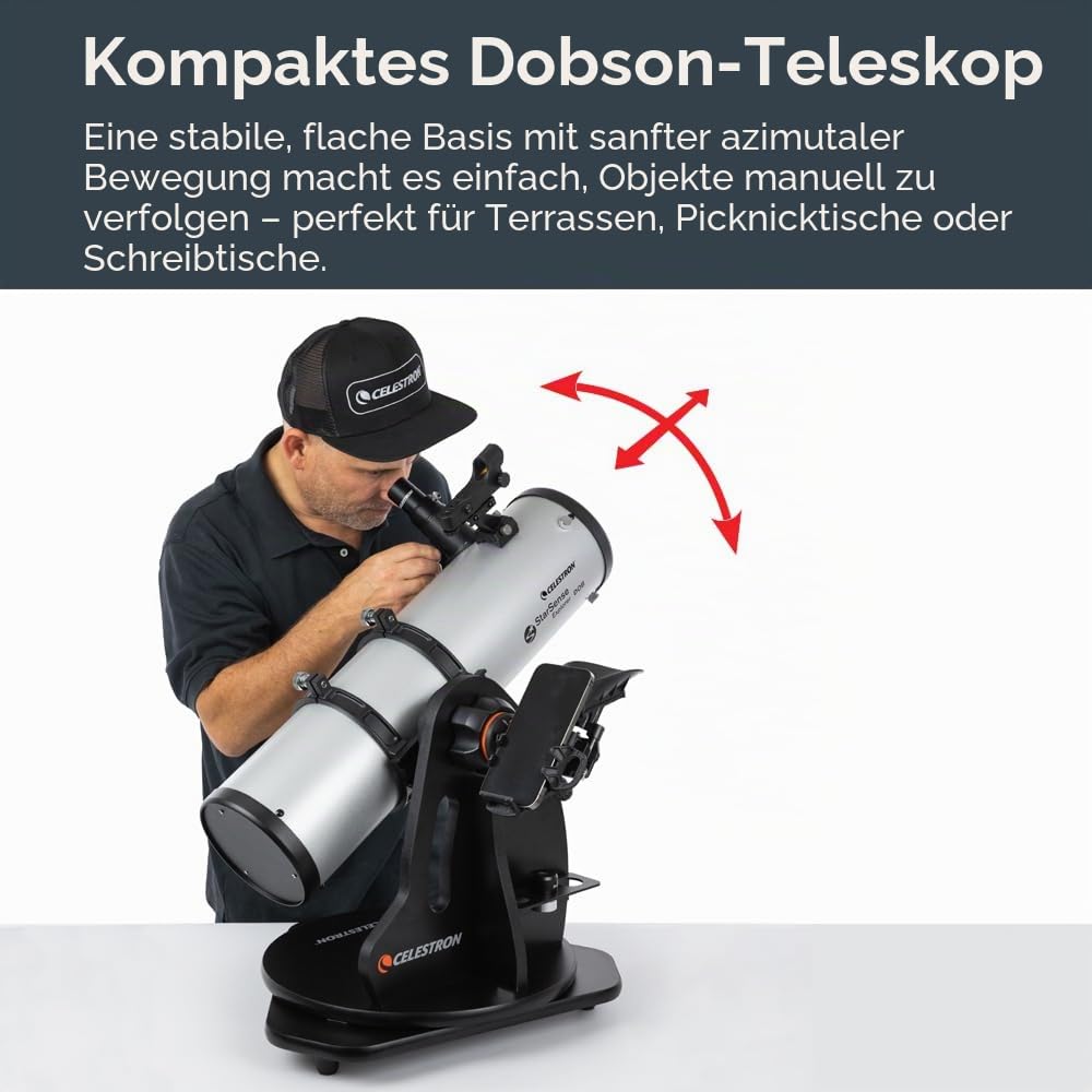 Celestron 22481 StarSense Explorer 130 mm Tisch-Dobson-Teleskop mit Smartphone-App-Unterstützung Funktioniert mit der StarSense-App - kompatibel mit iOS/Android