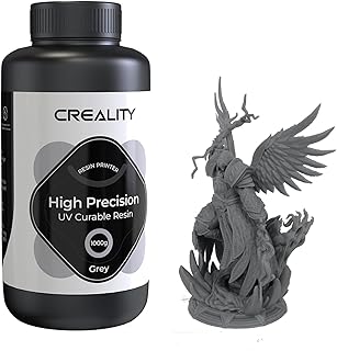 Creality 3D Printer Resin for Halot-Mage, 1kg(2.2lbs) 8K High Precision Resin for 8K LCD 3D Printing, 405nm UV-Curing Resin, Quick Curing, Low Shrinkage, Excellent Fluidity (Grey)