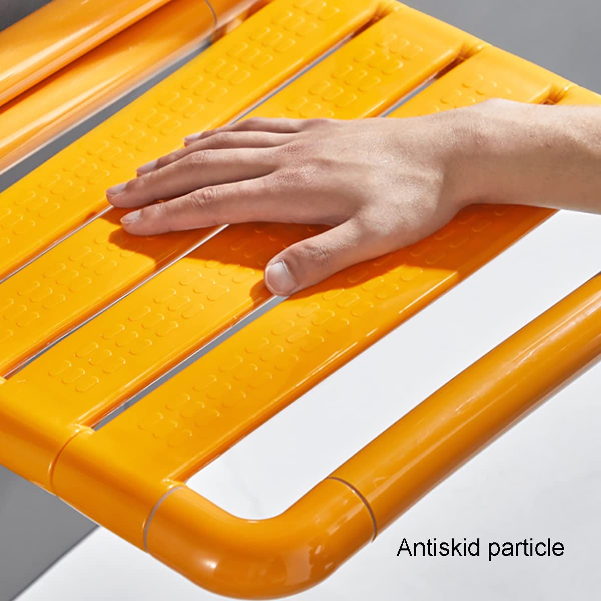 Silla de Ducha Plegable con reposabrazos, Taburete Plegable para baño, Asiento de Ducha de Pared para Personas Mayores, Seguro, Antideslizante, pasamanos sin barreras para discapac