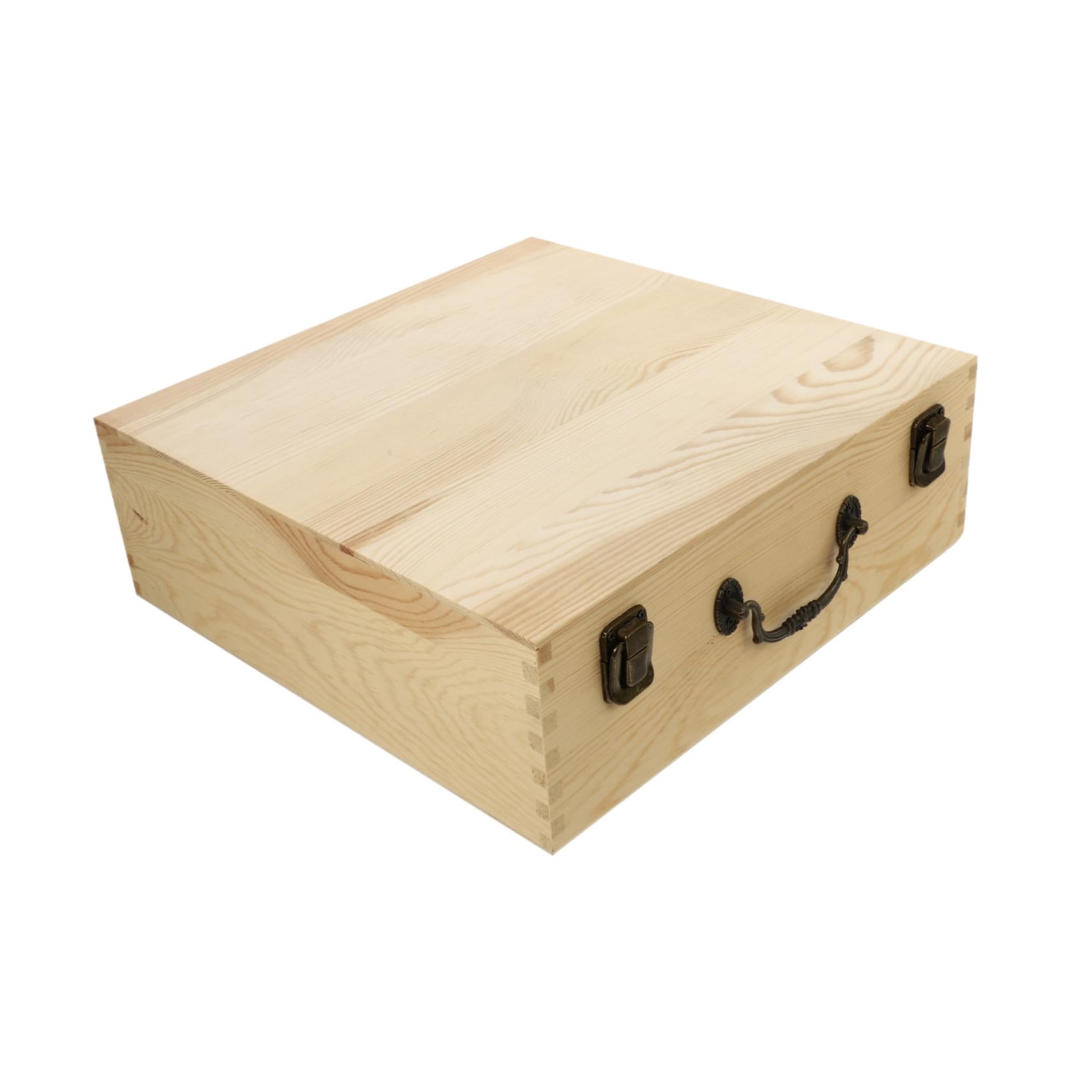 ERINGOGO Holzbox tragbare Aufbewahrungsbox aus Synthetischem Material mit Deckel im Vintage Stil Dekorativer Aufbewahrungskoffer für Haushalt und Geschenkverpackung