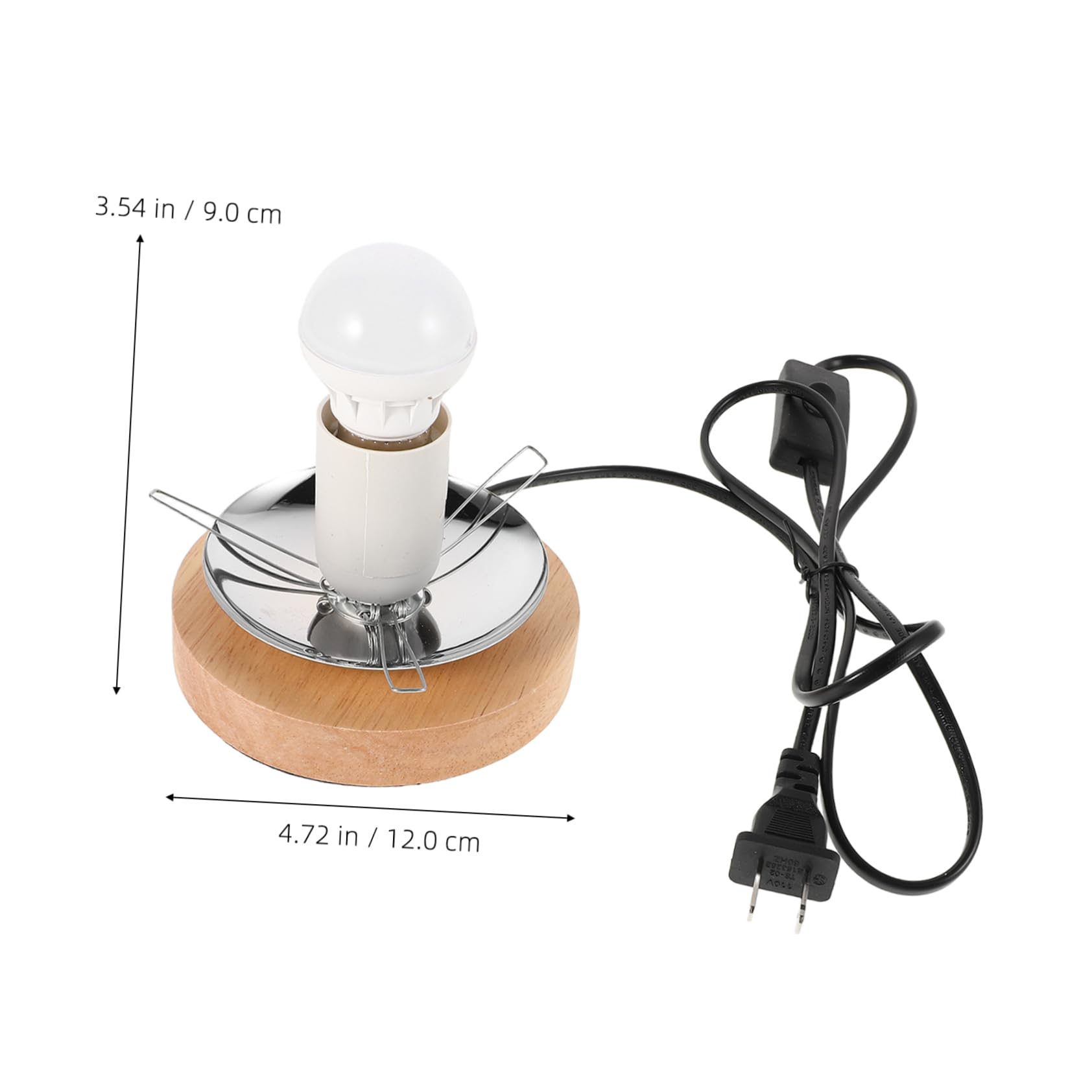 Ciieeo Wooden Lamp Base E27 Light Bulb Socket Table Lamp Base Glass Globe Shade