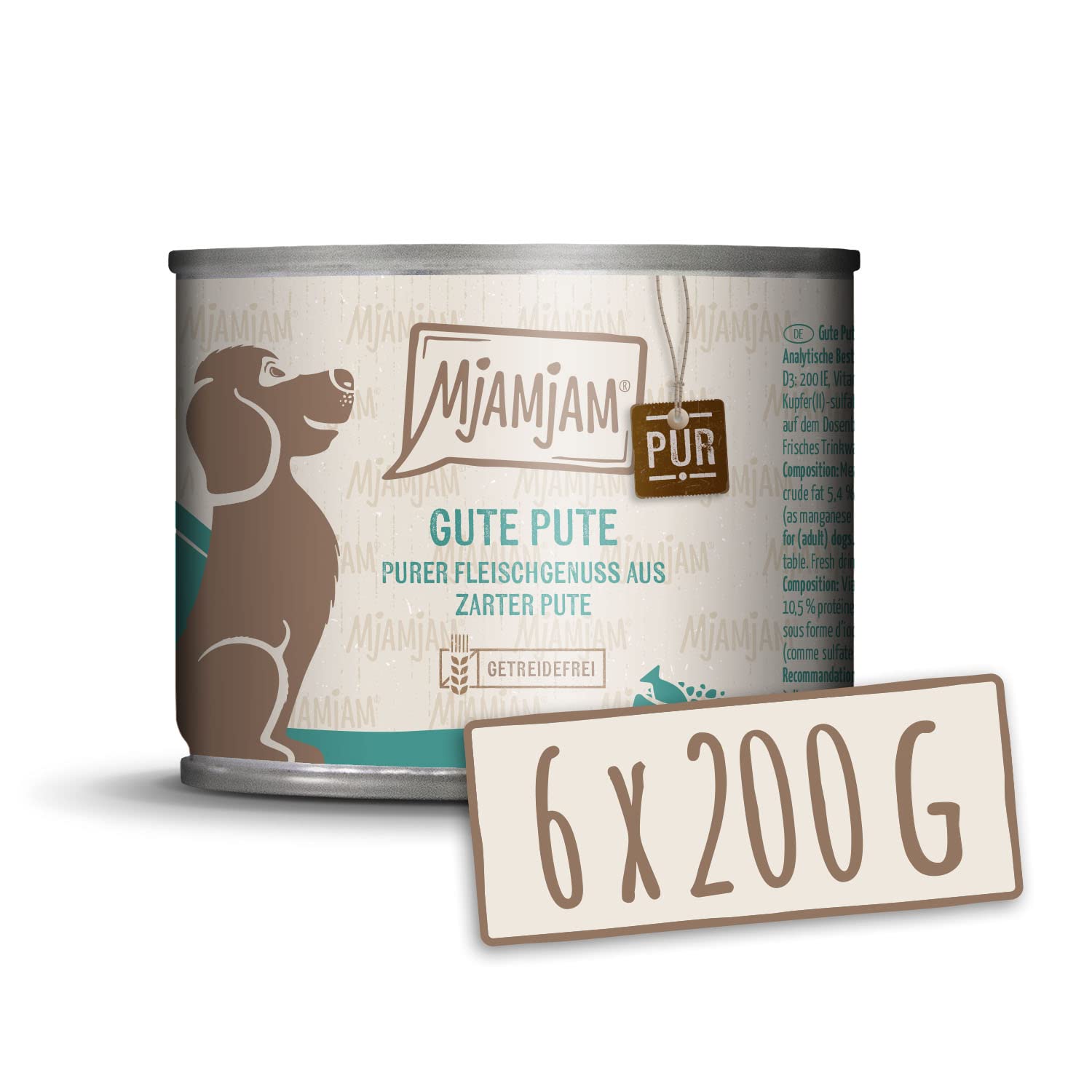 MjAMjAM - Premium natvoer voor katten - Gemengd pakket 6 voor uw kat, pak van 6 (6 x 200 g), graanvrij met extra vlees