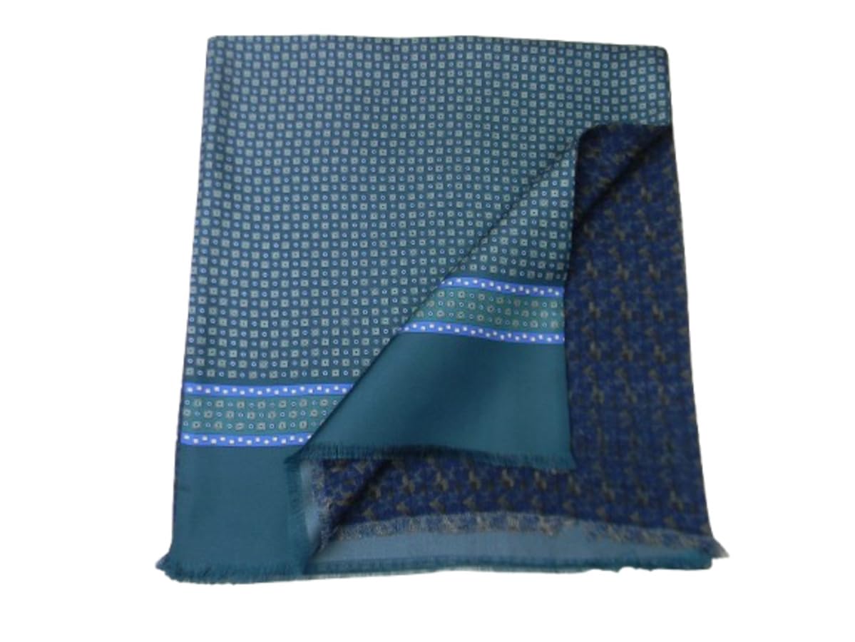 Avantgarde-Sciarpa uomo double seta lana verde scuro nero made italy colore verde scuro fantasia 3
