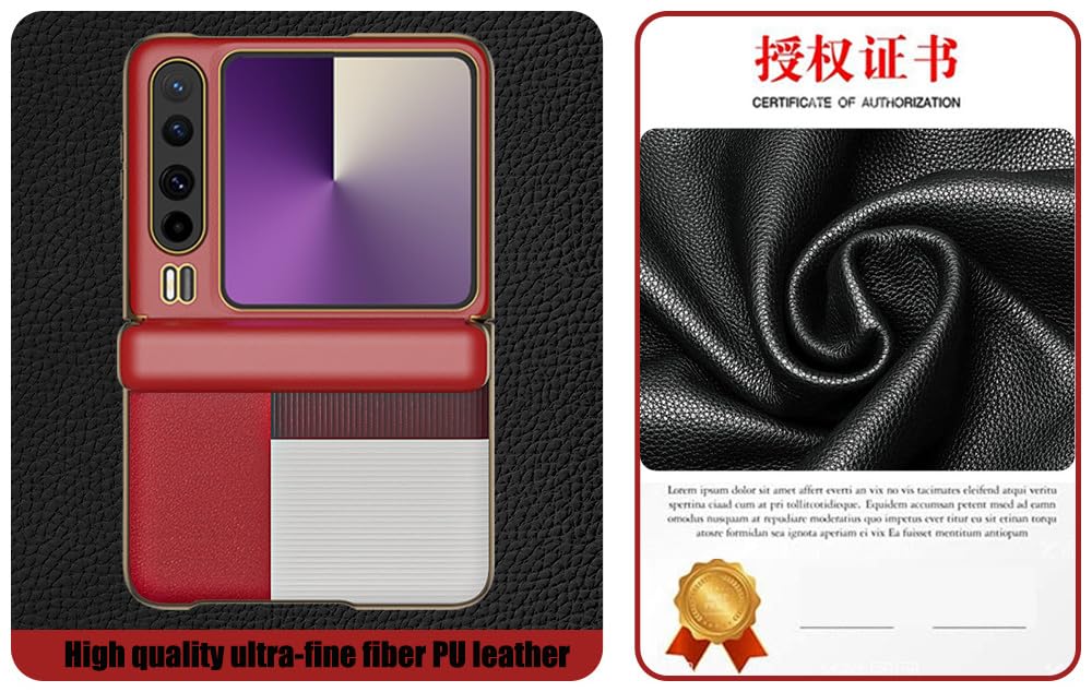 Custodia In Vera Pelle Con Cerniera Magnetica Per Huawei Pura X, Cover Slim Con Griglie Di Giunzione