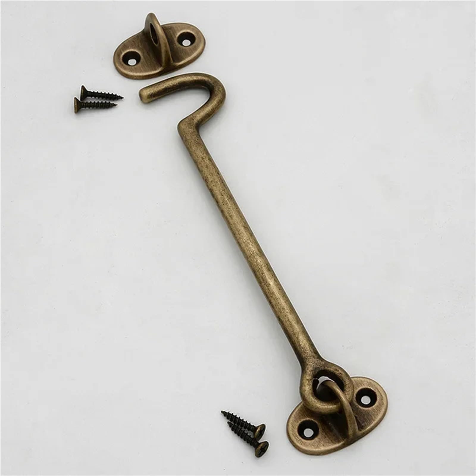 Zamek z zatrzaskiem na oko, haczyki do drzwi 2 szt. Mosiężny wspornik zawiasu okiennego z haczykiem i zatrzaskiem, 10-24,3 cm(10cm)