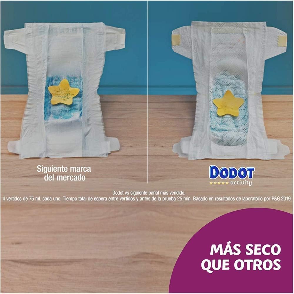 Dodot Bebé Activity Pañales Talla 5+ (12-17 kg) – Máxima Absorción, Ajuste Total 3D, 126 Unidades, Protección Antifugas, Suavidad y Comodidad Todo el Día