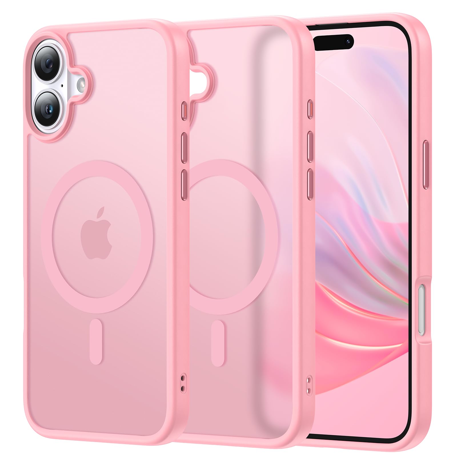 Meifigno Designed for iPhone 16 Case 6.1", Compatible with MagSafe, Military-Grade Protection, Translucent Matte Back with Aluminum Alloy Keys,