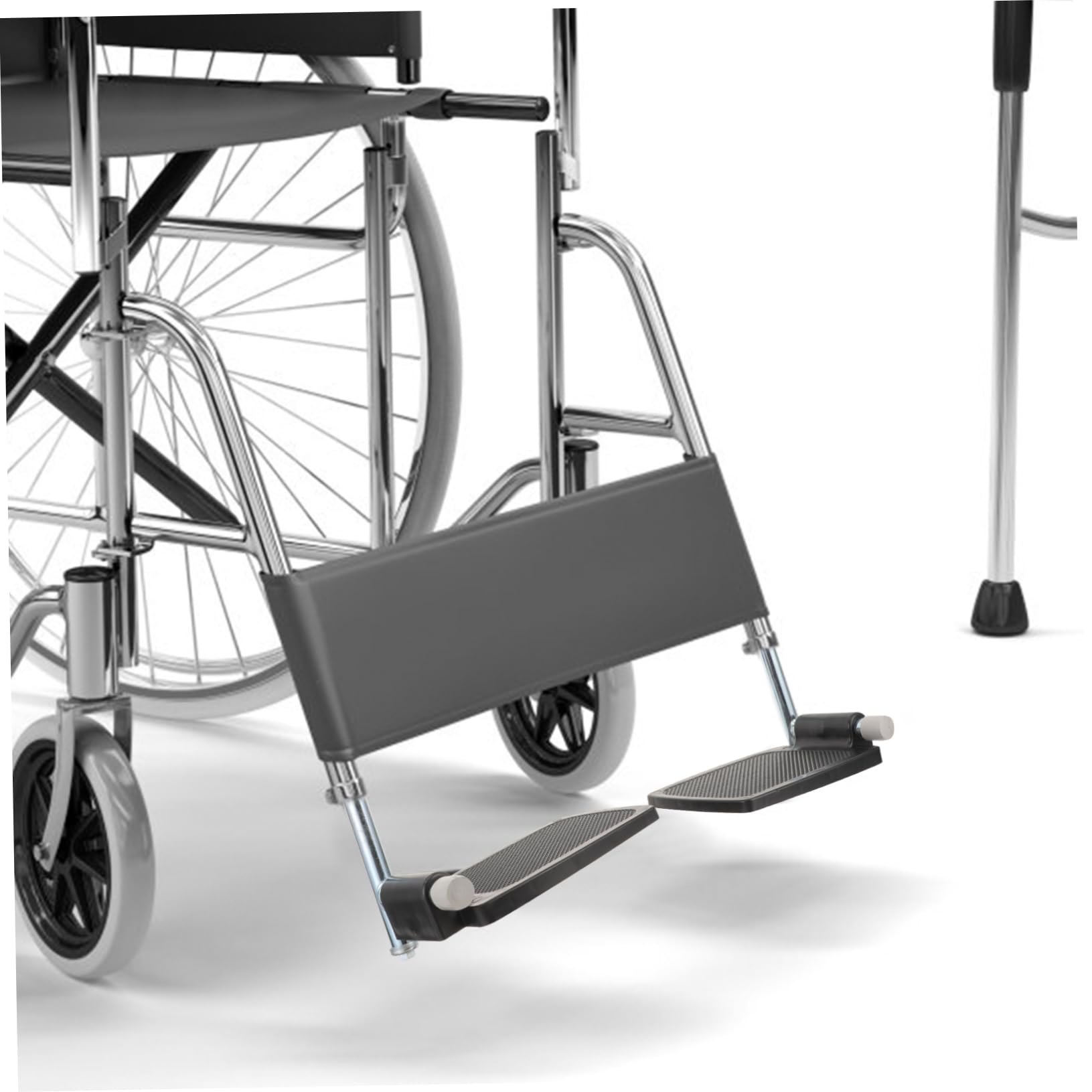 CALLARON Reposapiés para Silla de Ruedas 1 Par, Pedales Elevadores con Poste, Plástico Negro, Protección Antideslizante, Adaptación