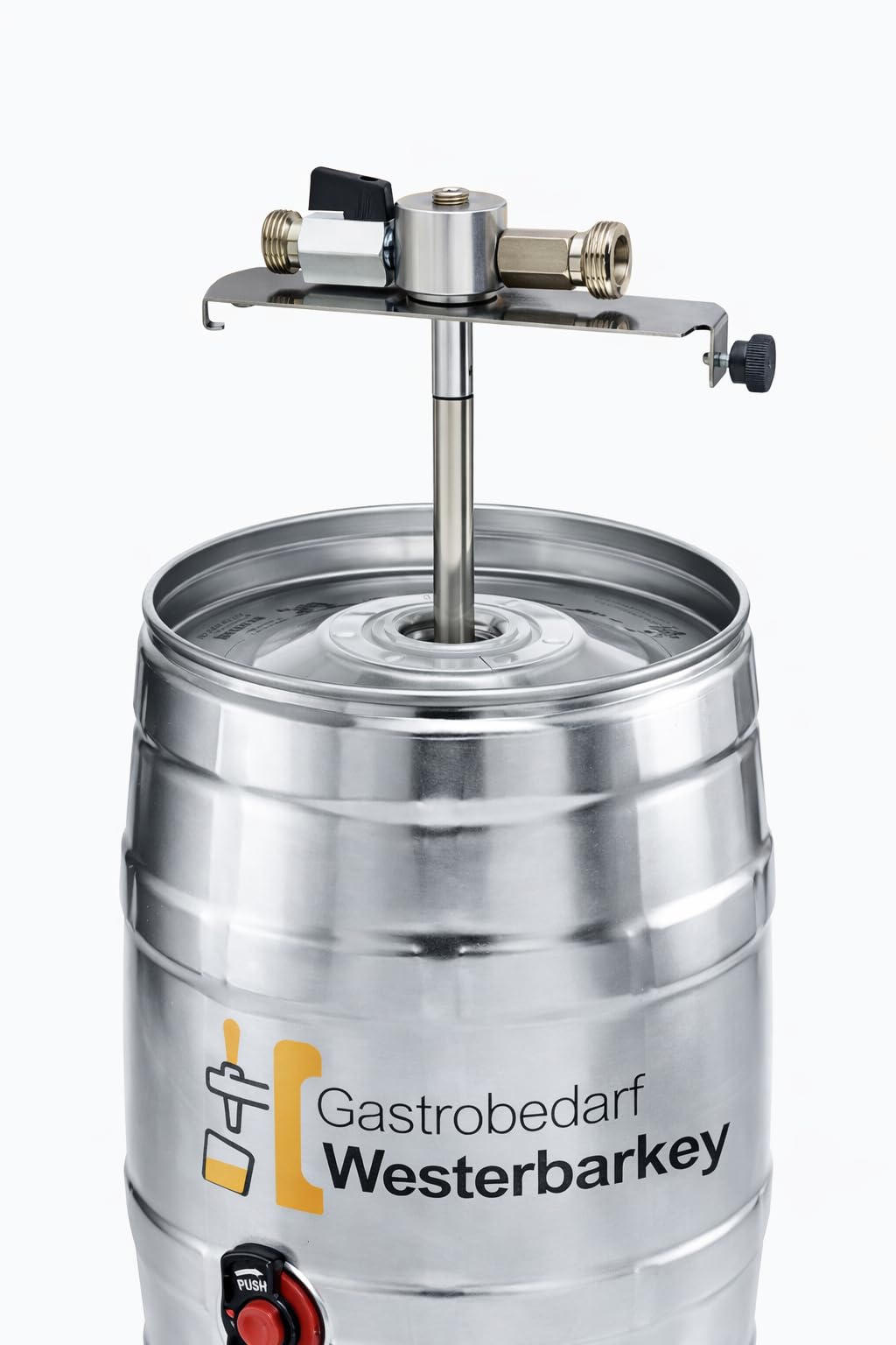 Adattatore da 5 l in acciaio inox con rubinetto di intercettazione, versione professionale