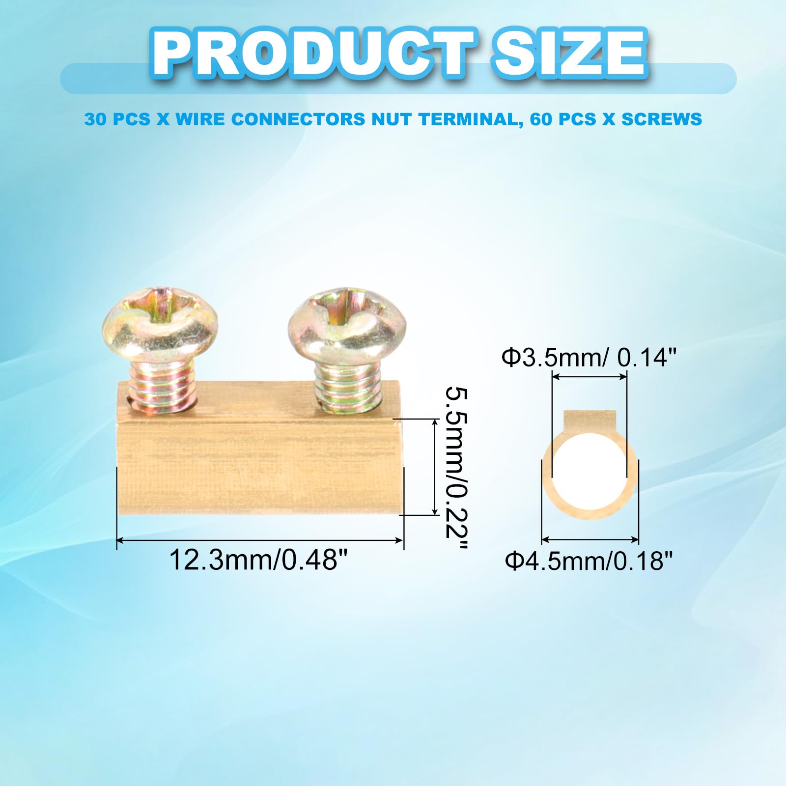 PATIKIL 12.3x4.5x5.5mm Wire Connectors Nut Terminal - Image 2