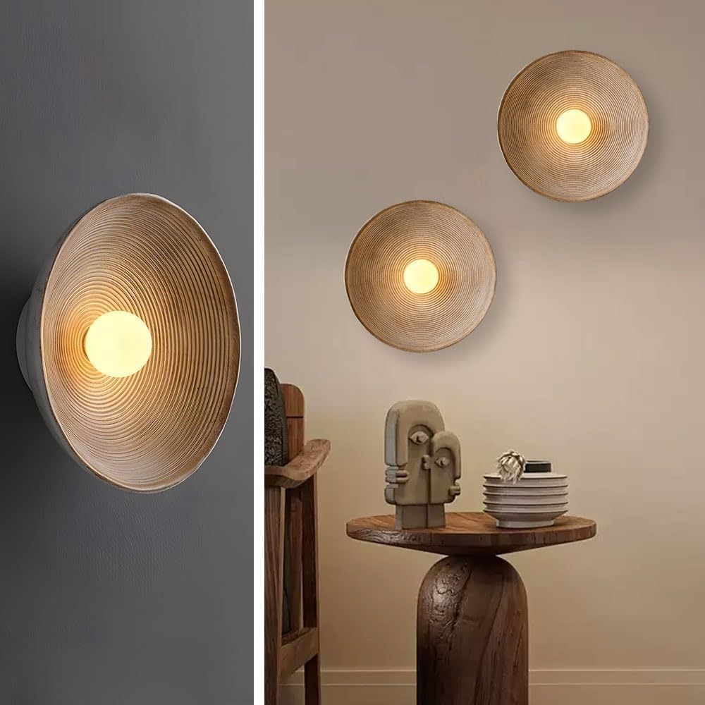 AroimRex Retro Wall Sconce Wabi Sabi Wall Art Lamp Minimalist Industrial Wall Mounted Lamp Resin Indoor Decor Wall Lamps LED Vintage Wall Sconces for Living Room Bedroom Vanity Hallway Stairs