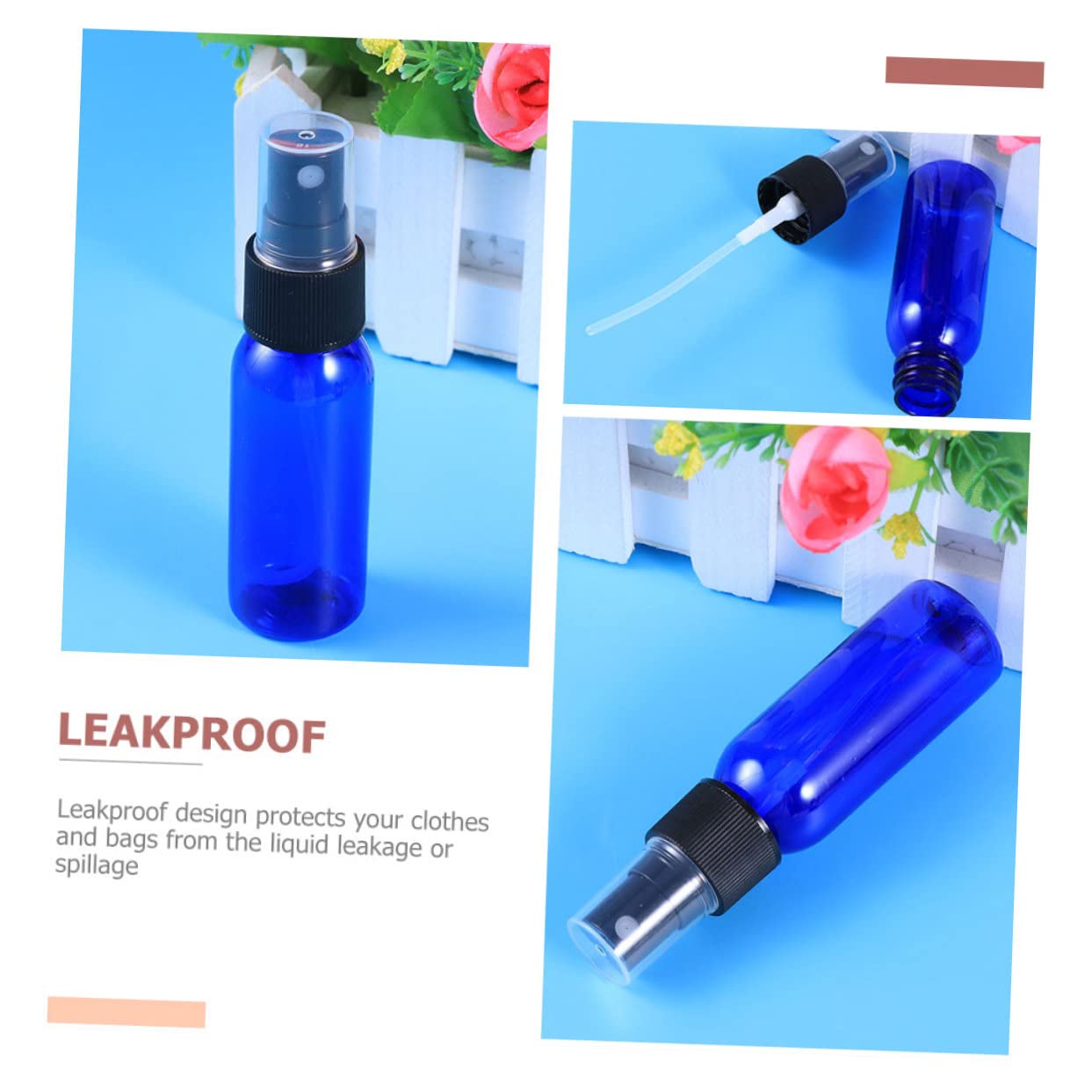 Botella de Perfume Recargable 30ml Pet Azul, 50 Piezas