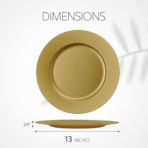 Miniatura 6 de ELEGANT DISPOSABLES Cargadores de fiesta de 13 pulgadas, platos y platos grandes, ideales para fiestas elegantes, bodas, vajilla, ideal para servir