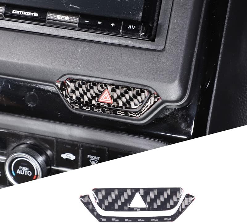 Honda N-BOX JF3 JF4 Compatible Hazard Button Cover Ring Carbon Fiber Sticker for Automobiles Hazard Switch Garnish Car Supplies Interior Parts Custom Set of 2